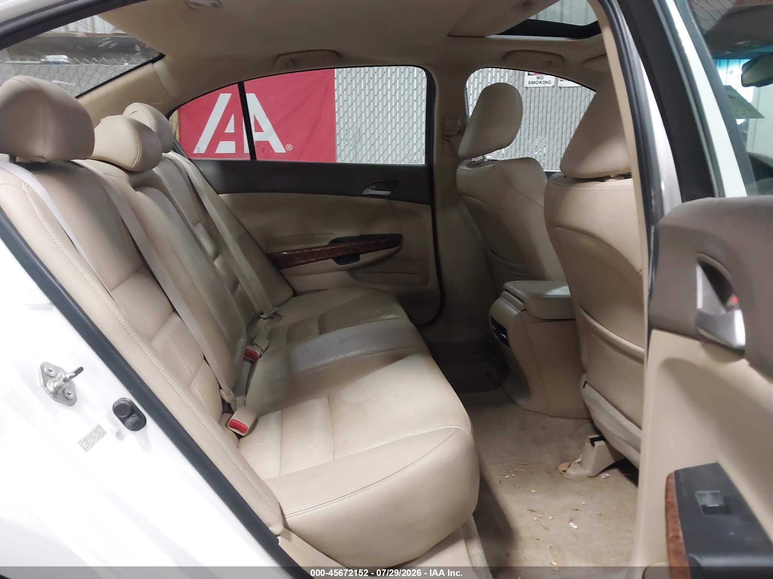 2010 Honda Accord 2.4 Ex-l White vin: 1HGCP2F89AA128865