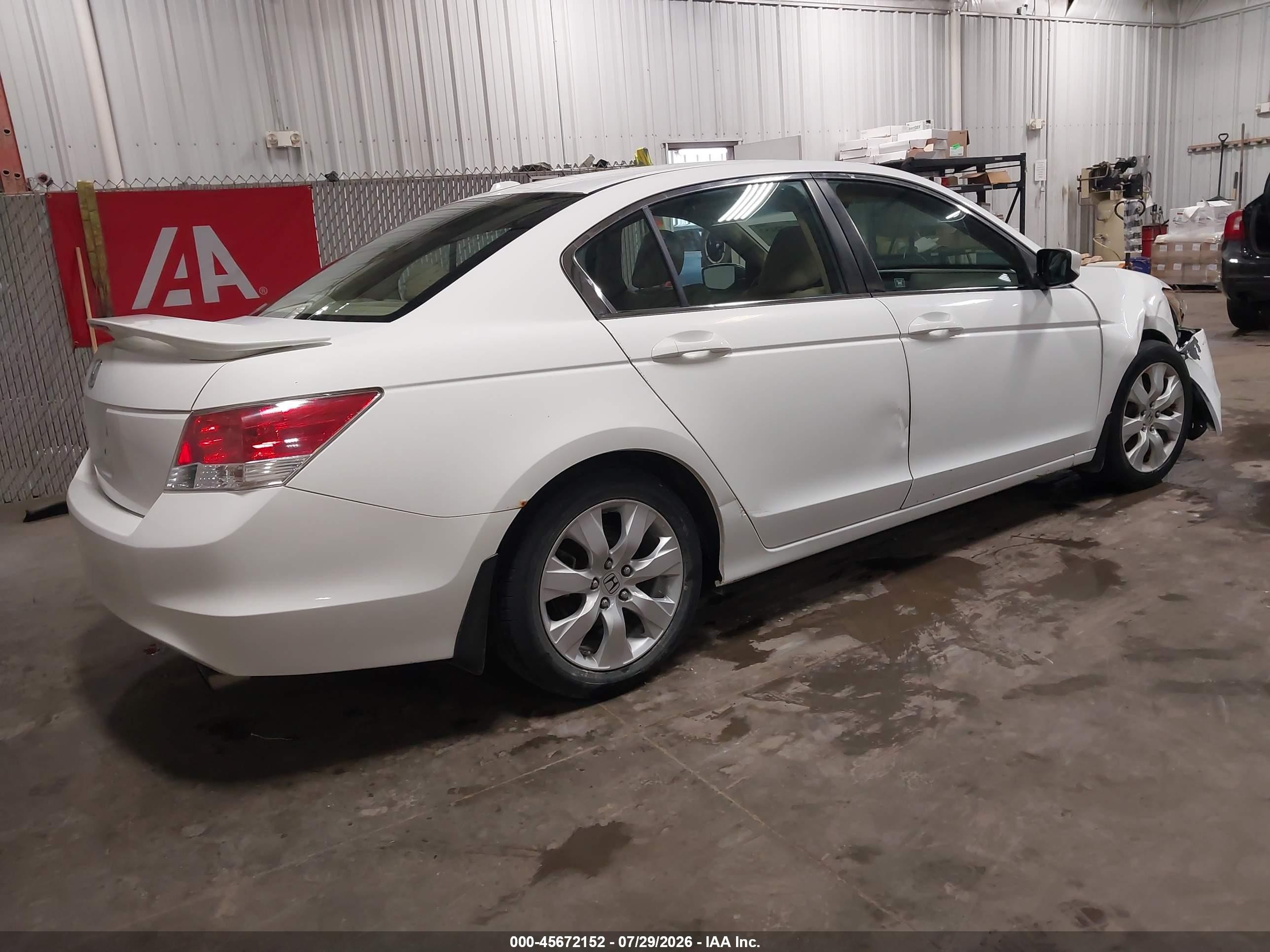 2010 Honda Accord 2.4 Ex-l White vin: 1HGCP2F89AA128865