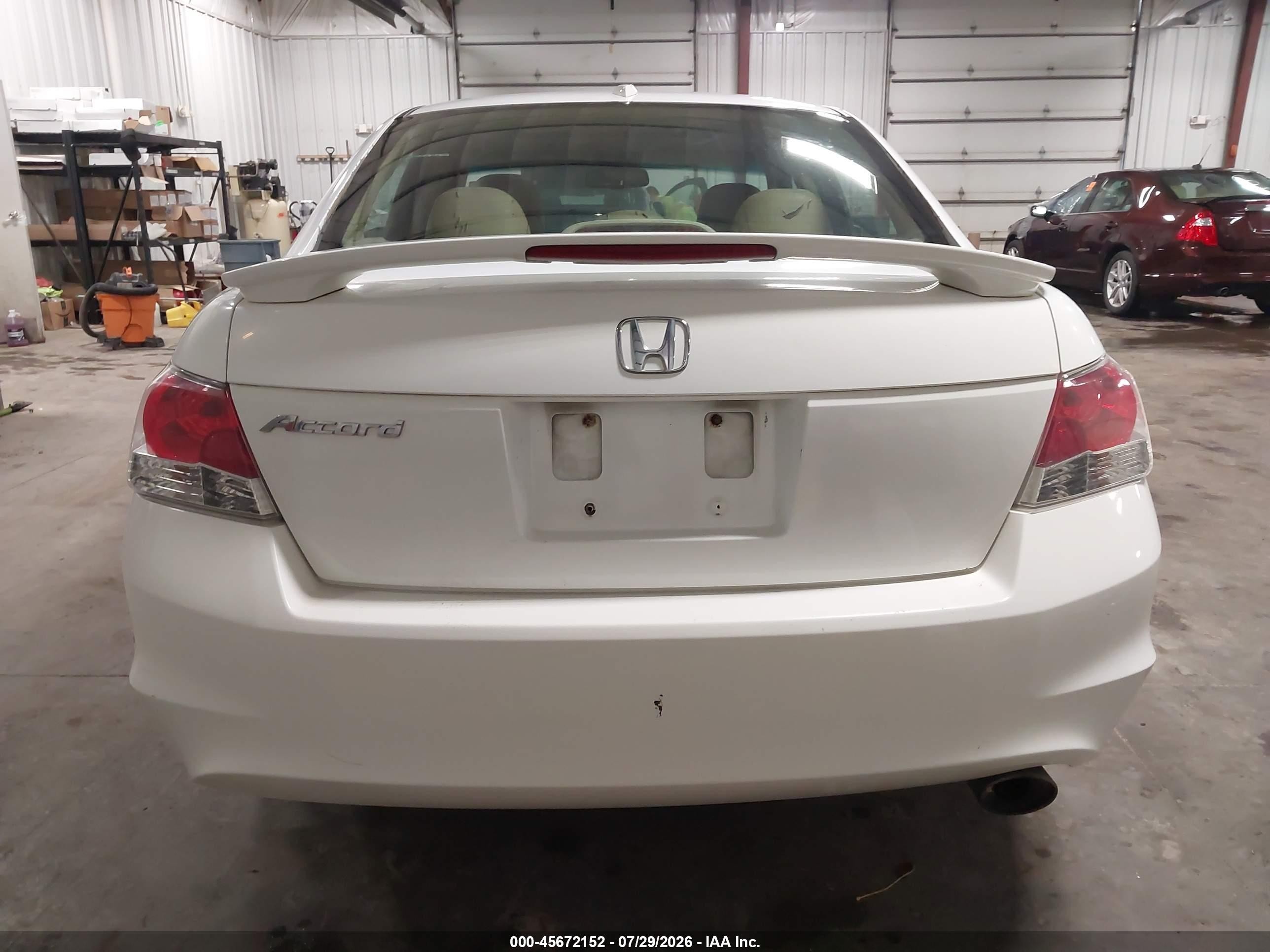 2010 Honda Accord 2.4 Ex-l White vin: 1HGCP2F89AA128865