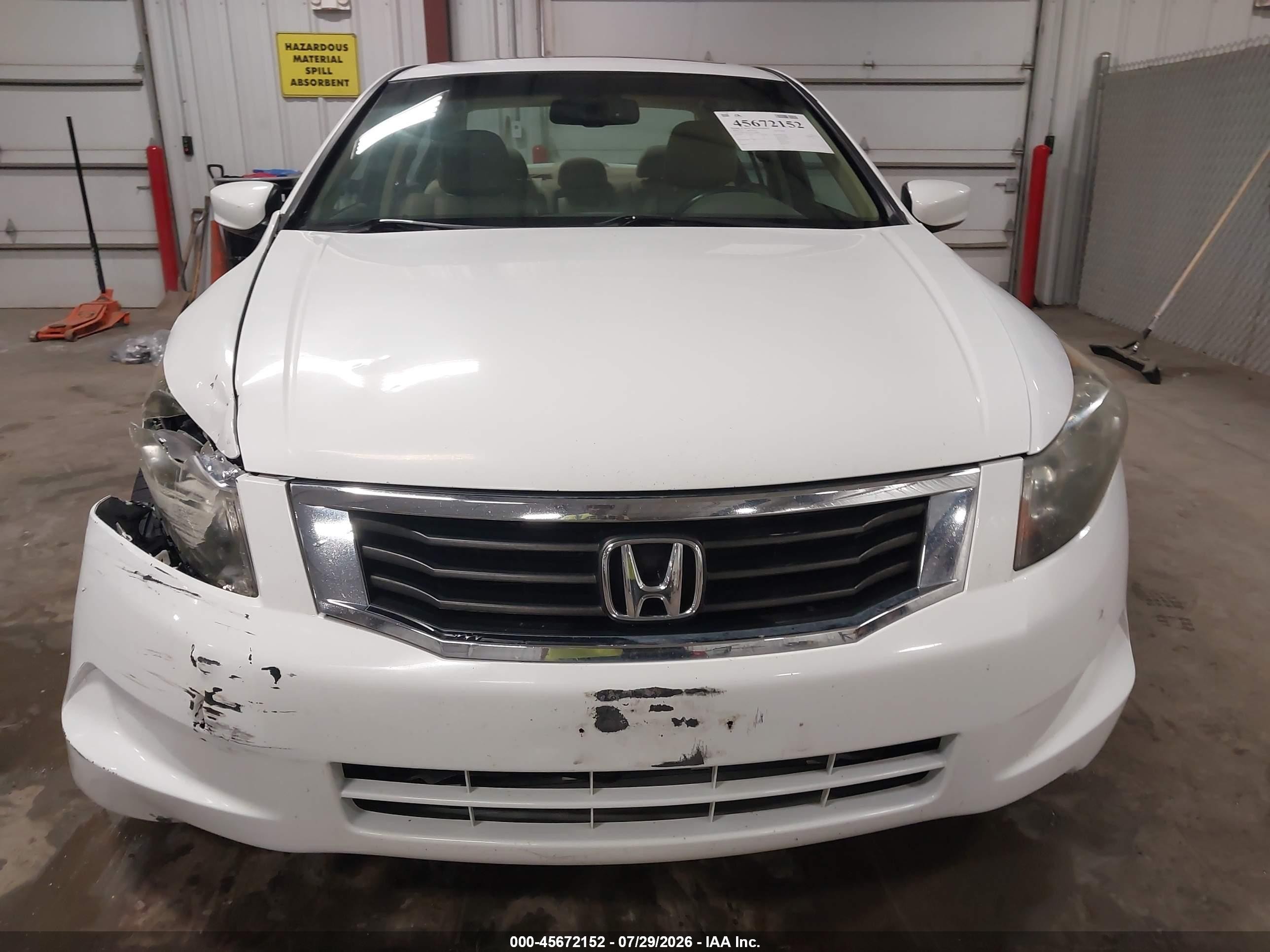 2010 Honda Accord 2.4 Ex-l White vin: 1HGCP2F89AA128865