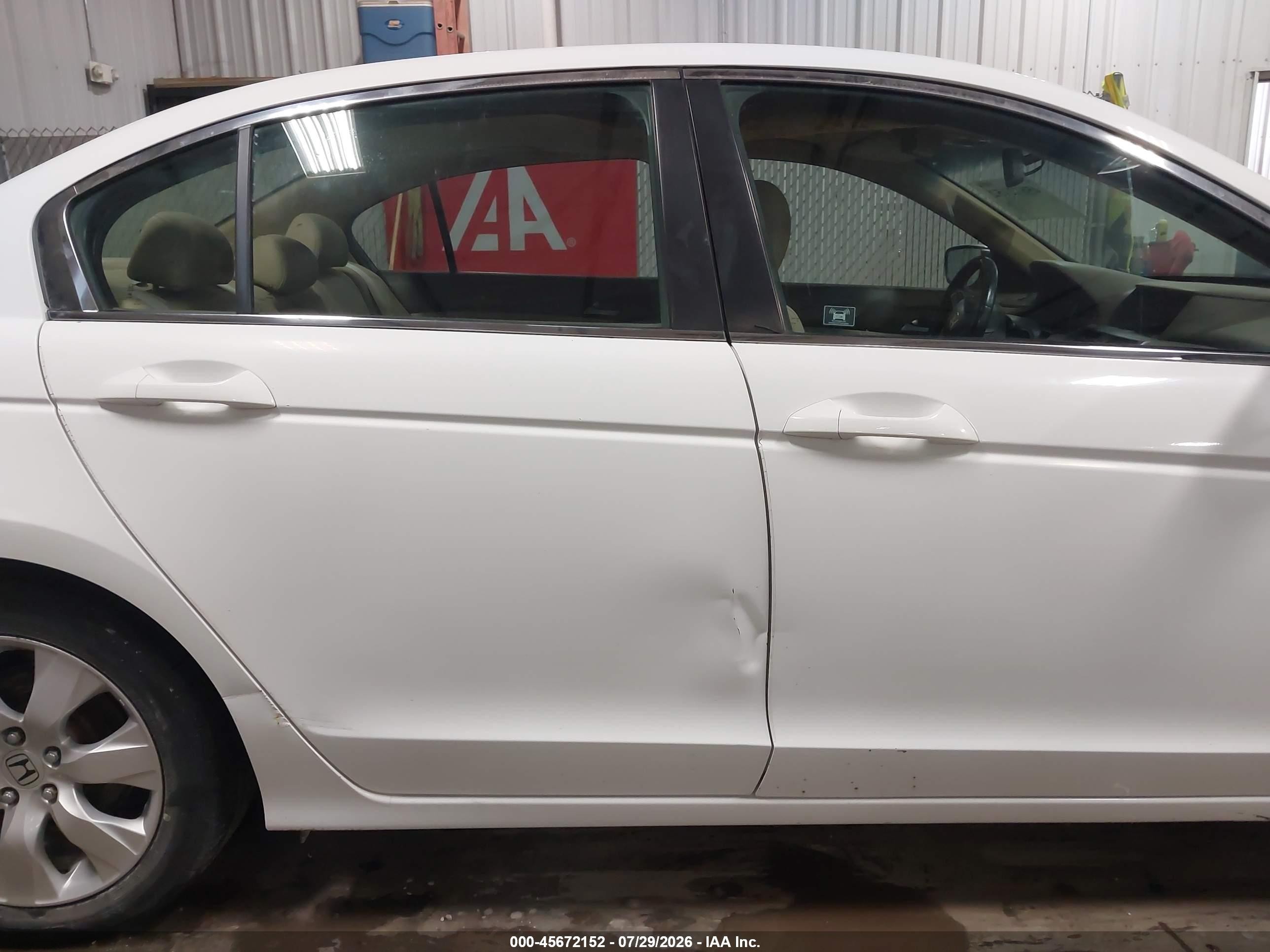 2010 Honda Accord 2.4 Ex-l White vin: 1HGCP2F89AA128865