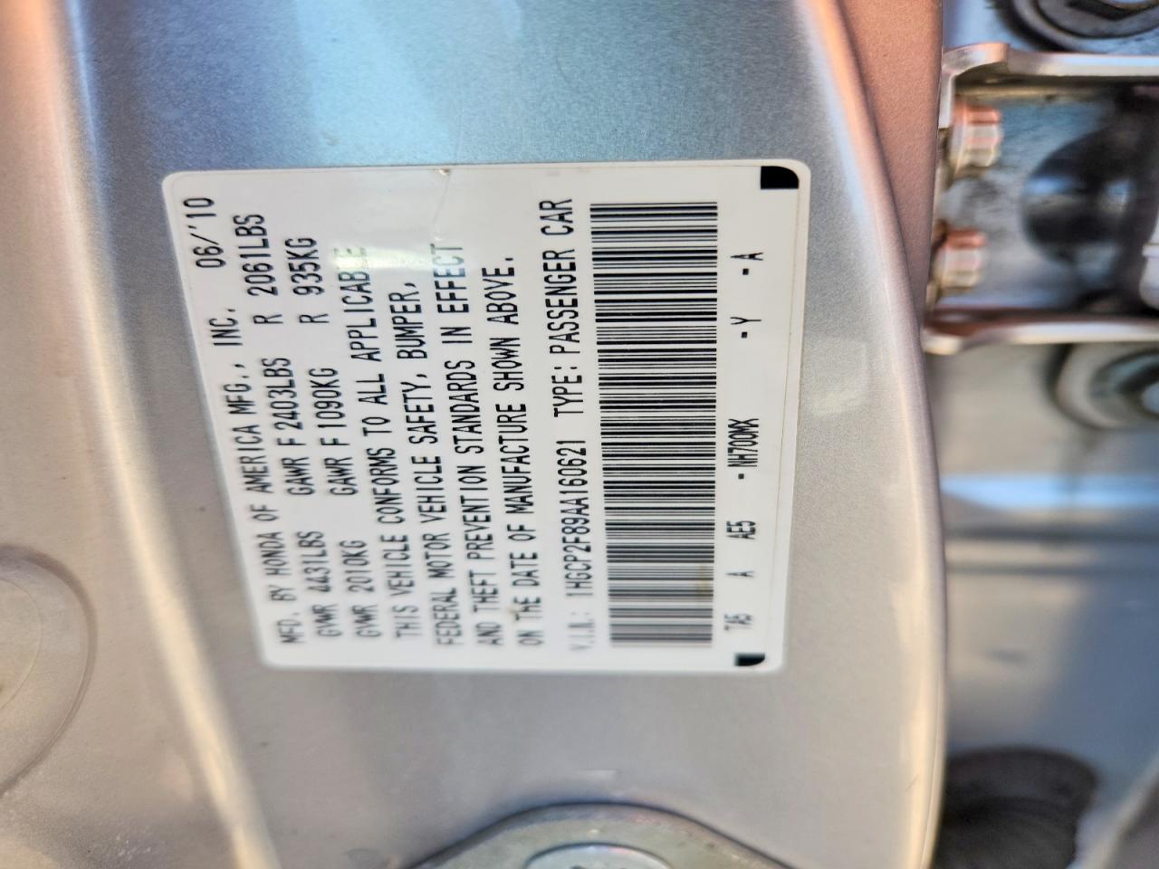2010 Honda Accord Exl Silver vin: 1HGCP2F89AA160621