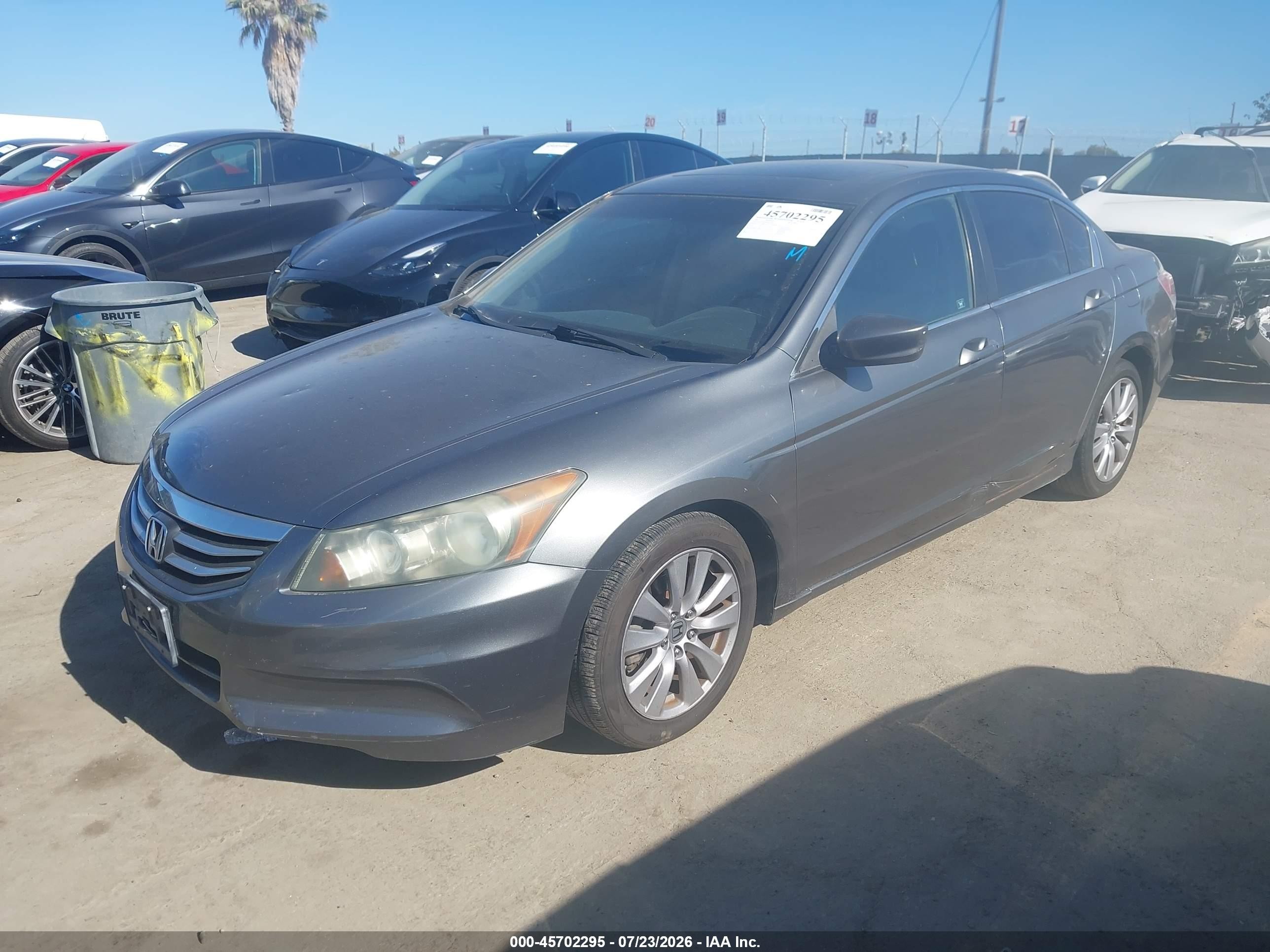 2011 Honda Accord 2.4 Ex-l Gray vin: 1HGCP2F89BA013796