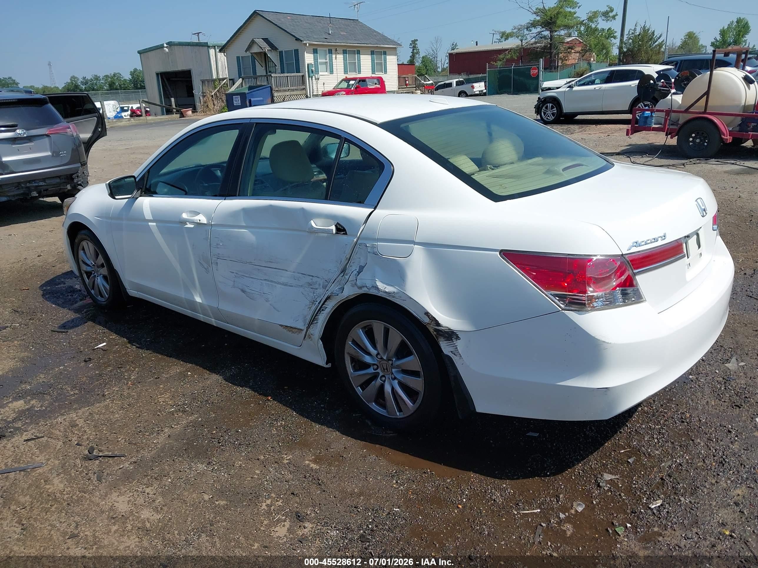 2012 Honda Accord 2.4 Ex-l Белый vin: 1HGCP2F89CA204085
