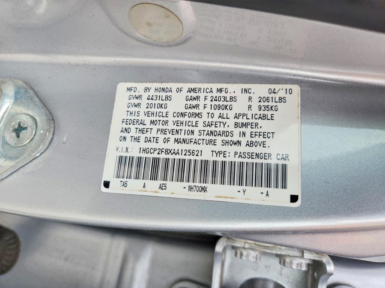 2010 Honda Accord Exl Silver vin: 1HGCP2F8XAA125621