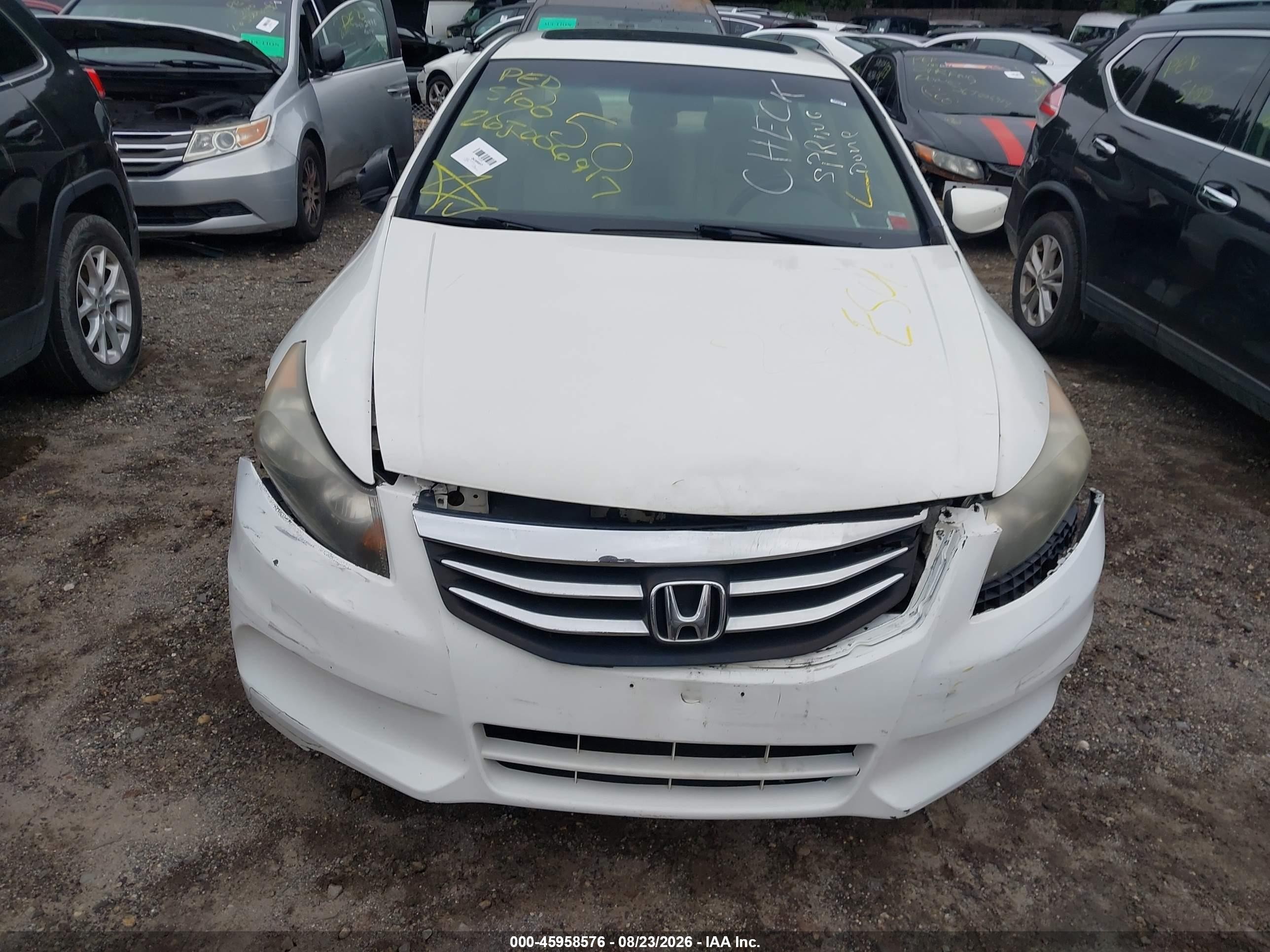 2011 Honda Accord 2.4 Ex-l White vin: 1HGCP2F8XBA009465