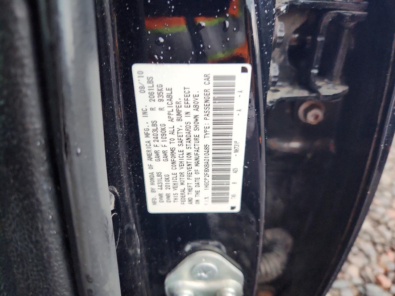 2011 Honda Accord Exl Black vin: 1HGCP2F8XBA010485