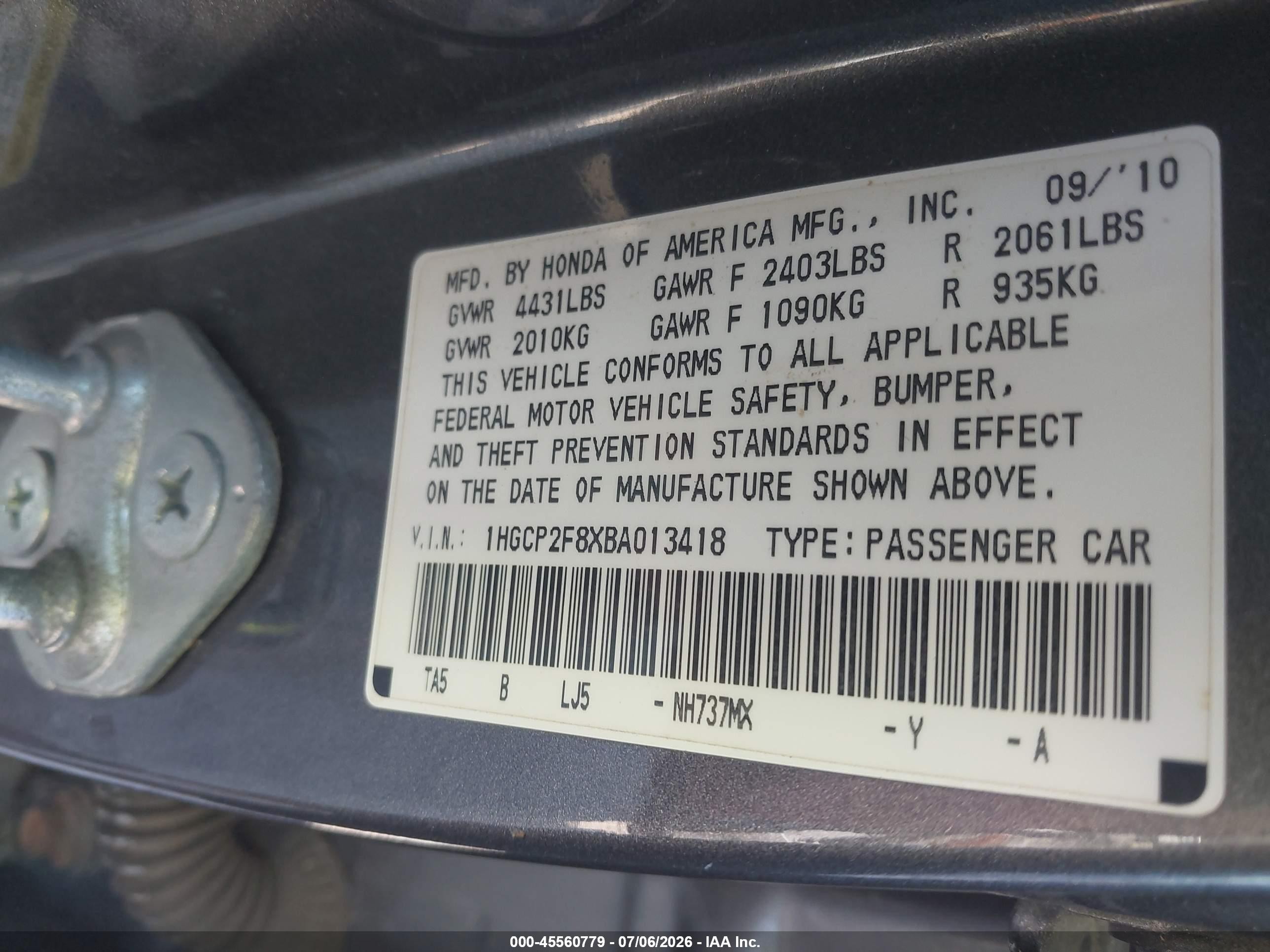 2011 Honda Accord 2.4 Ex-l Gray vin: 1HGCP2F8XBA013418