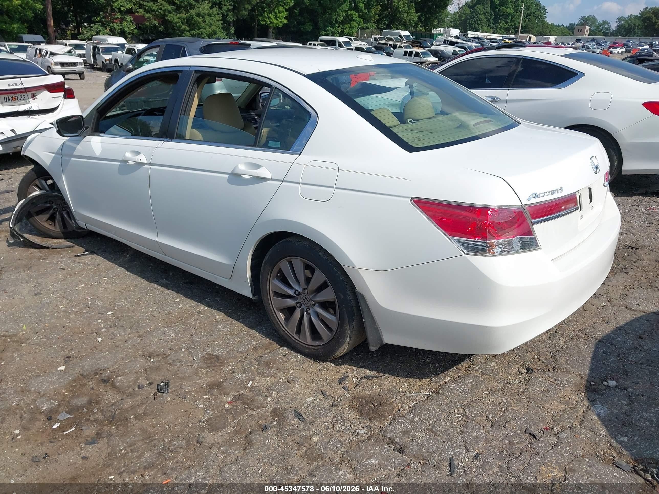 2011 Honda Accord 2.4 Ex-l White vin: 1HGCP2F8XBA103863