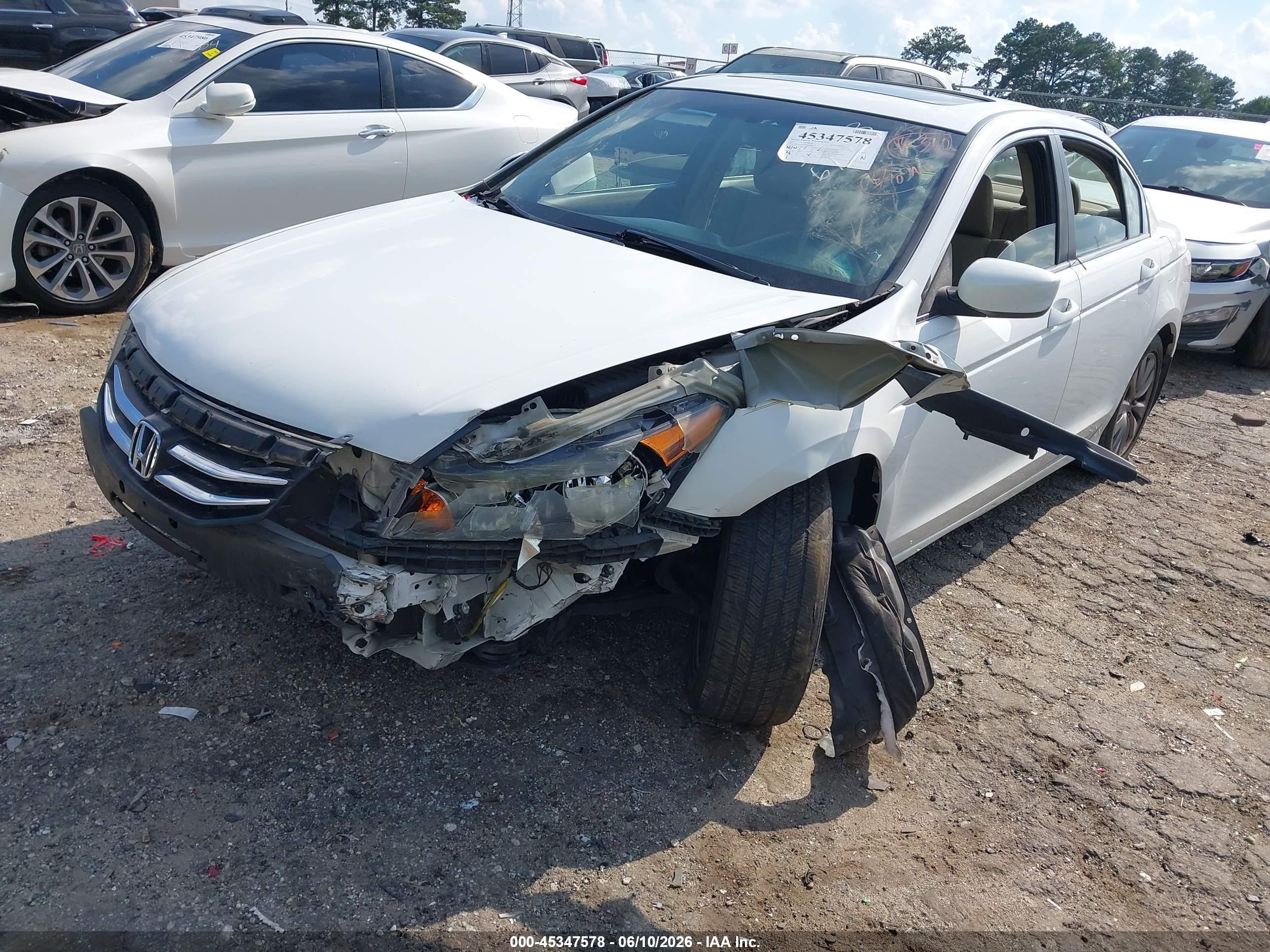 2011 Honda Accord 2.4 Ex-l White vin: 1HGCP2F8XBA103863