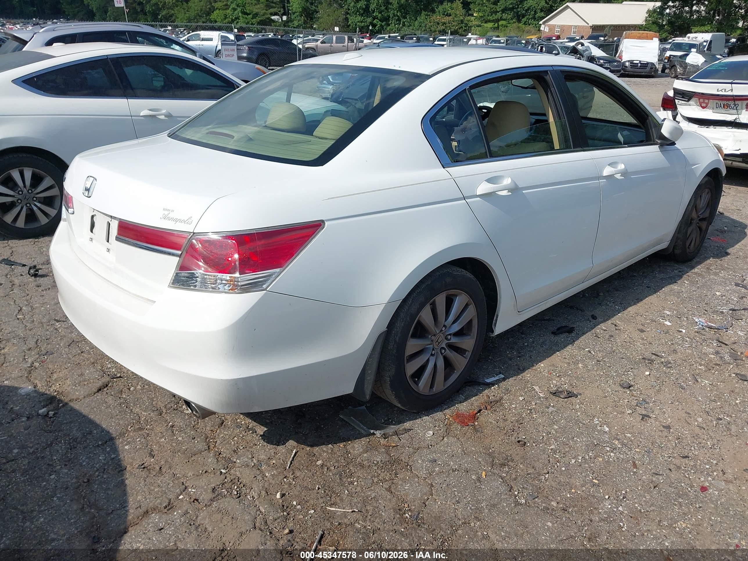 2011 Honda Accord 2.4 Ex-l White vin: 1HGCP2F8XBA103863