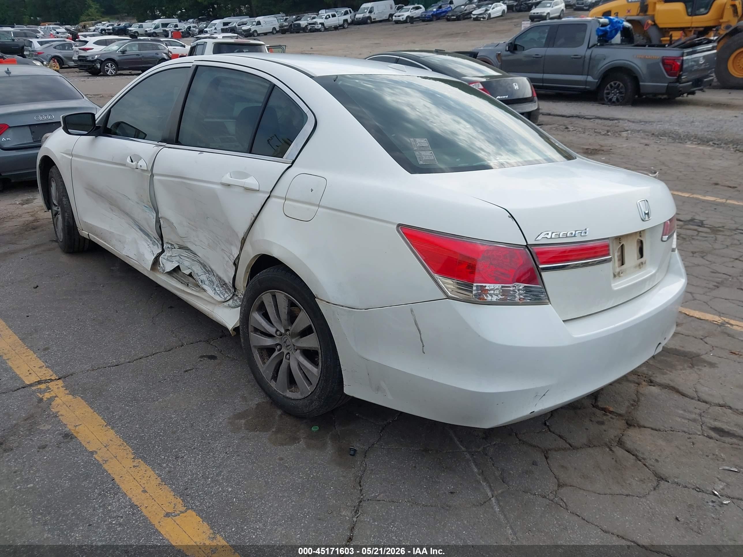 2012 Honda Accord 2.4 Ex-l White vin: 1HGCP2F8XCA038756