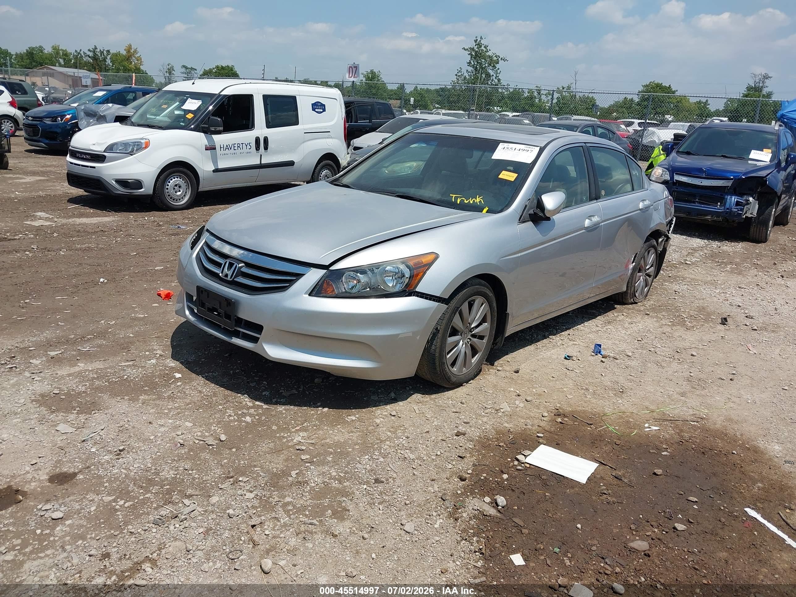 2012 Honda Accord 2.4 Ex-l Blue vin: 1HGCP2F8XCA060661