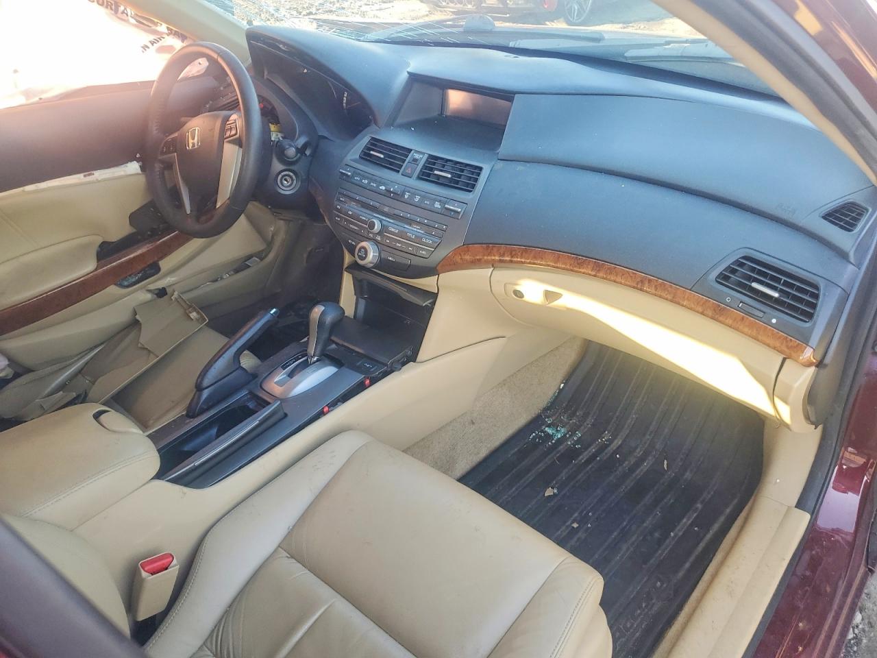 2012 Honda Accord Exl Burgundy vin: 1HGCP2F8XCA100365