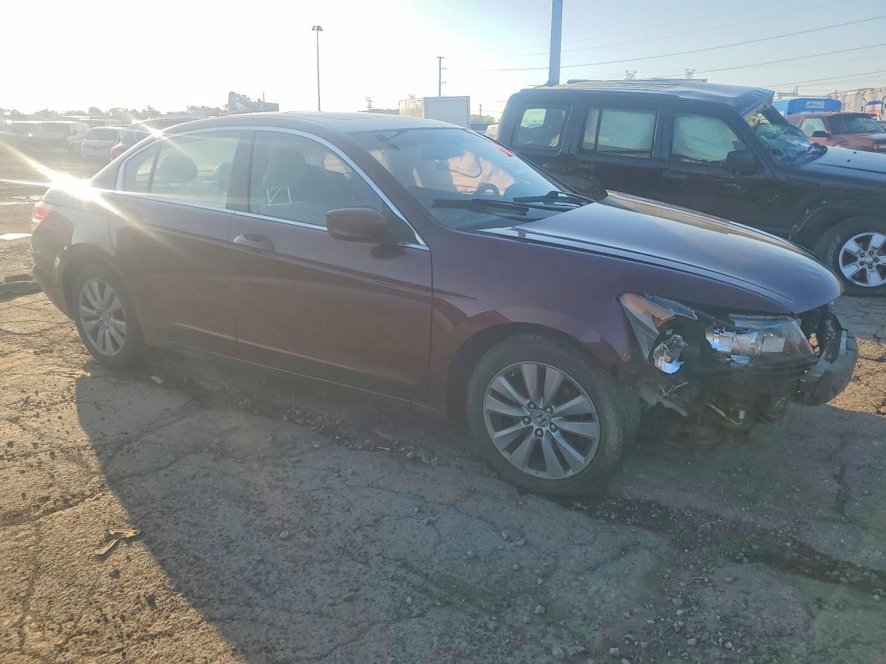2012 Honda Accord Exl Burgundy vin: 1HGCP2F8XCA100365