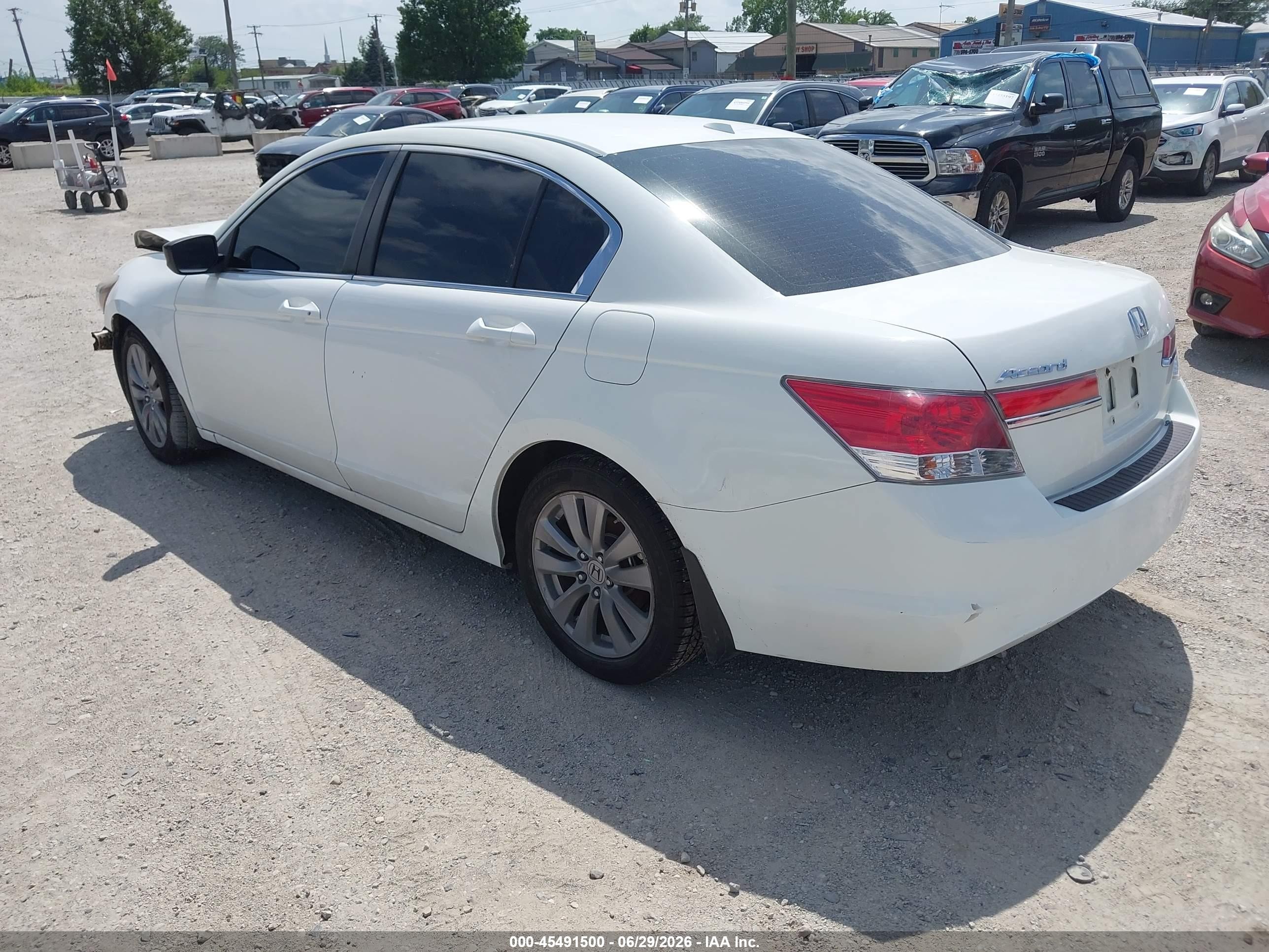 2012 Honda Accord 2.4 Ex-l White vin: 1HGCP2F8XCA137867