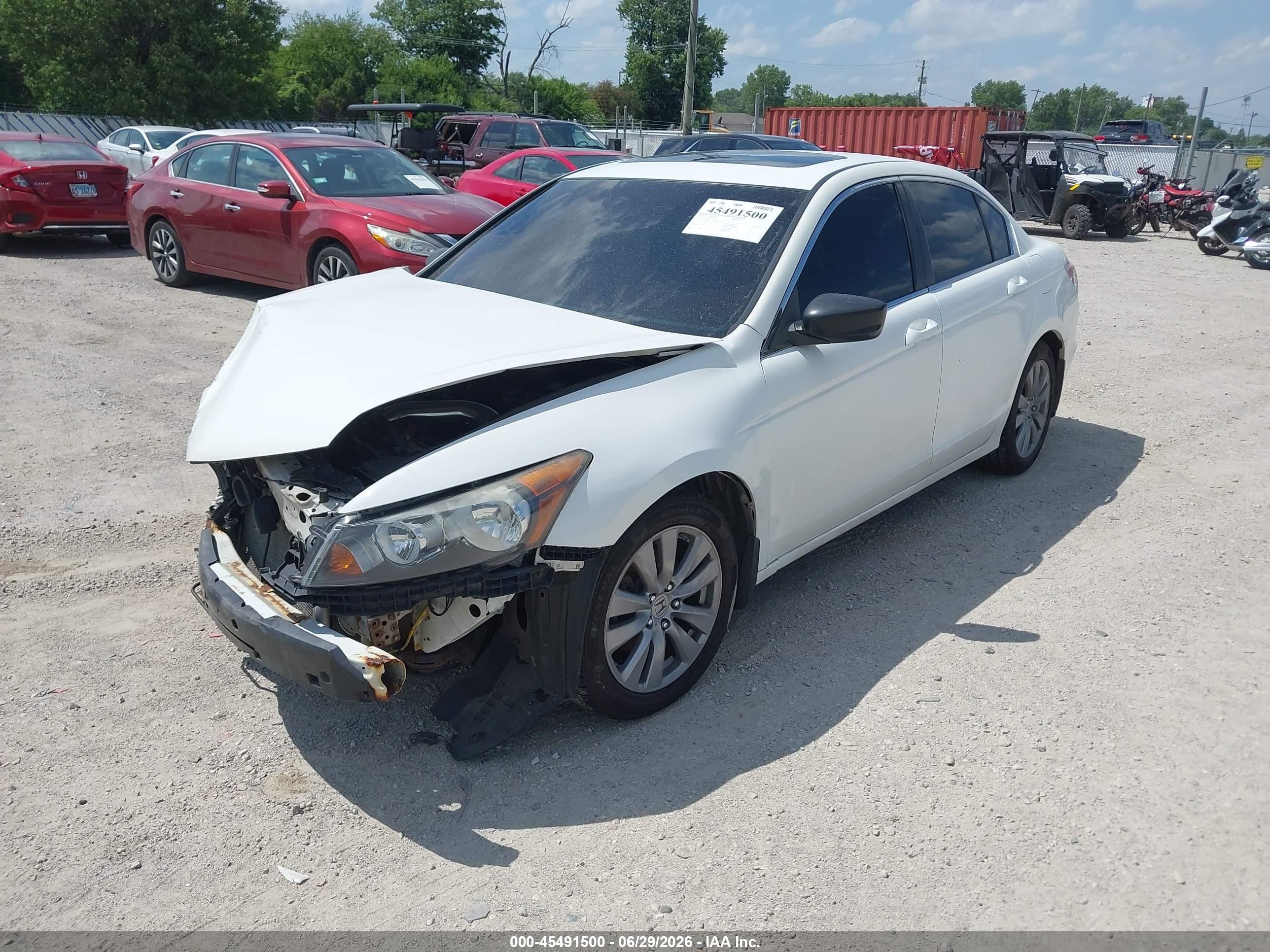 2012 Honda Accord 2.4 Ex-l White vin: 1HGCP2F8XCA137867