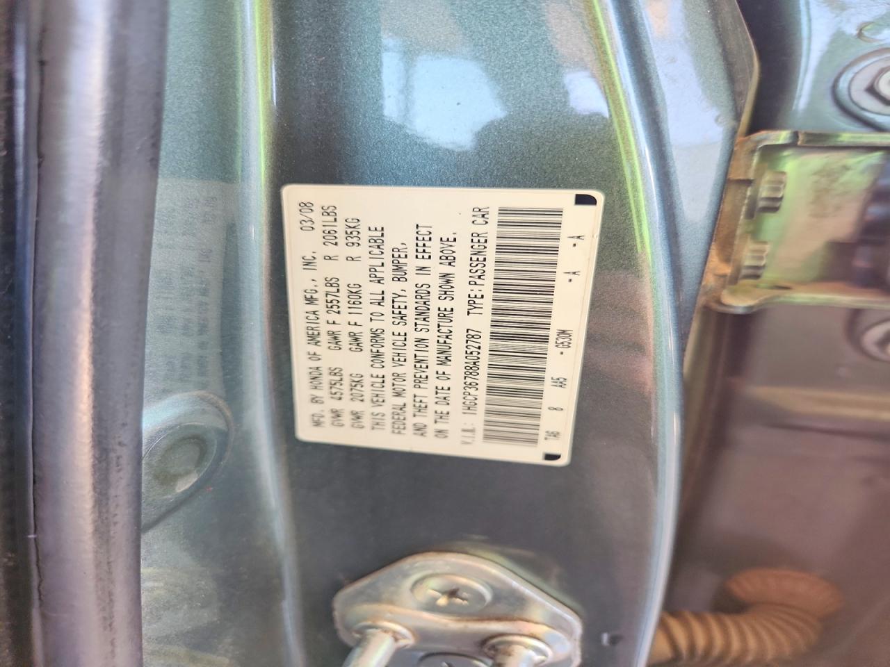 2008 Honda Accord Ex Серебряный vin: 1HGCP36788A052787