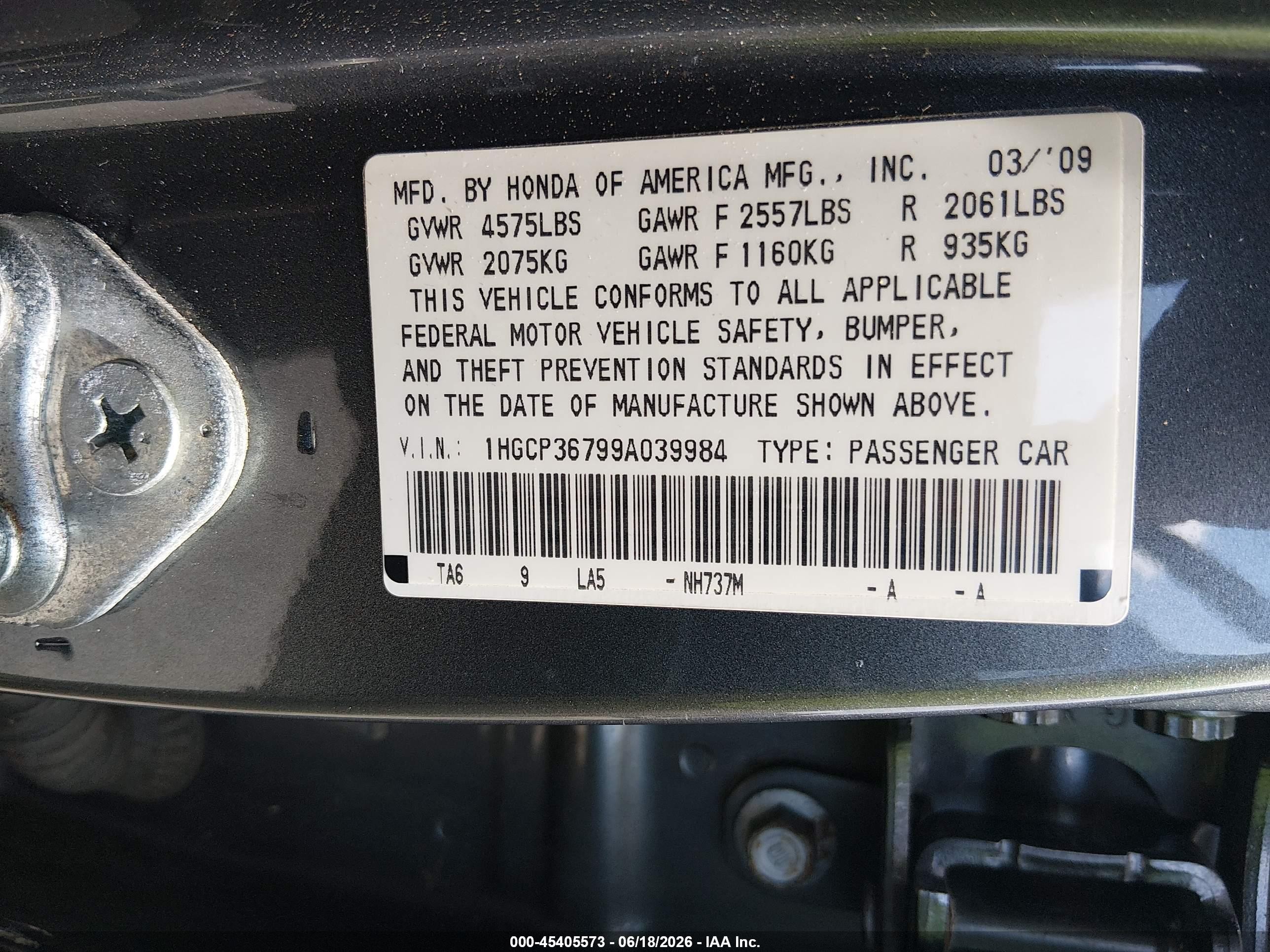 2009 Honda Accord 3.5 Ex Gray vin: 1HGCP36799A039984