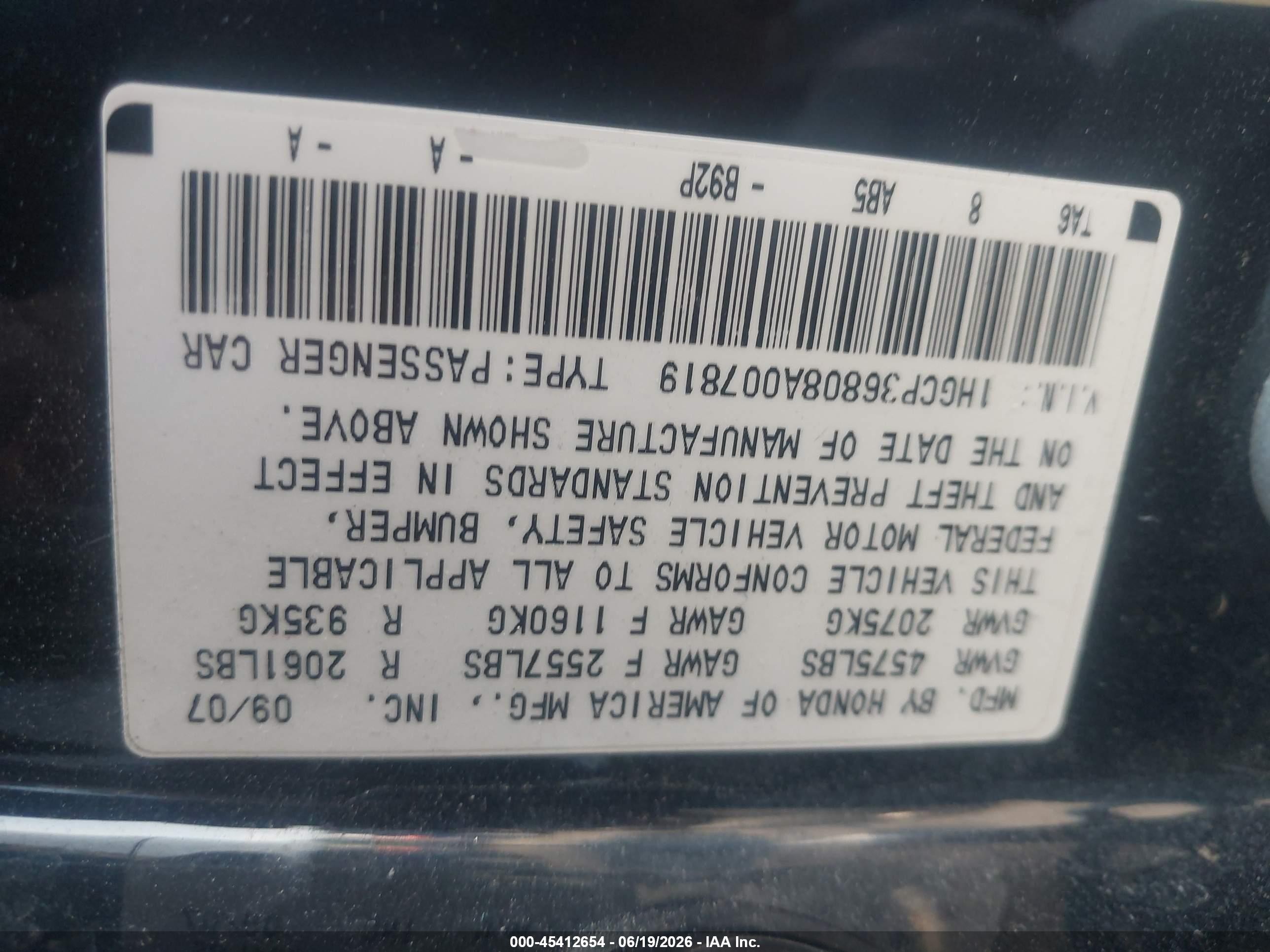 2008 Honda Accord 3.5 Ex-l Gray vin: 1HGCP36808A007819