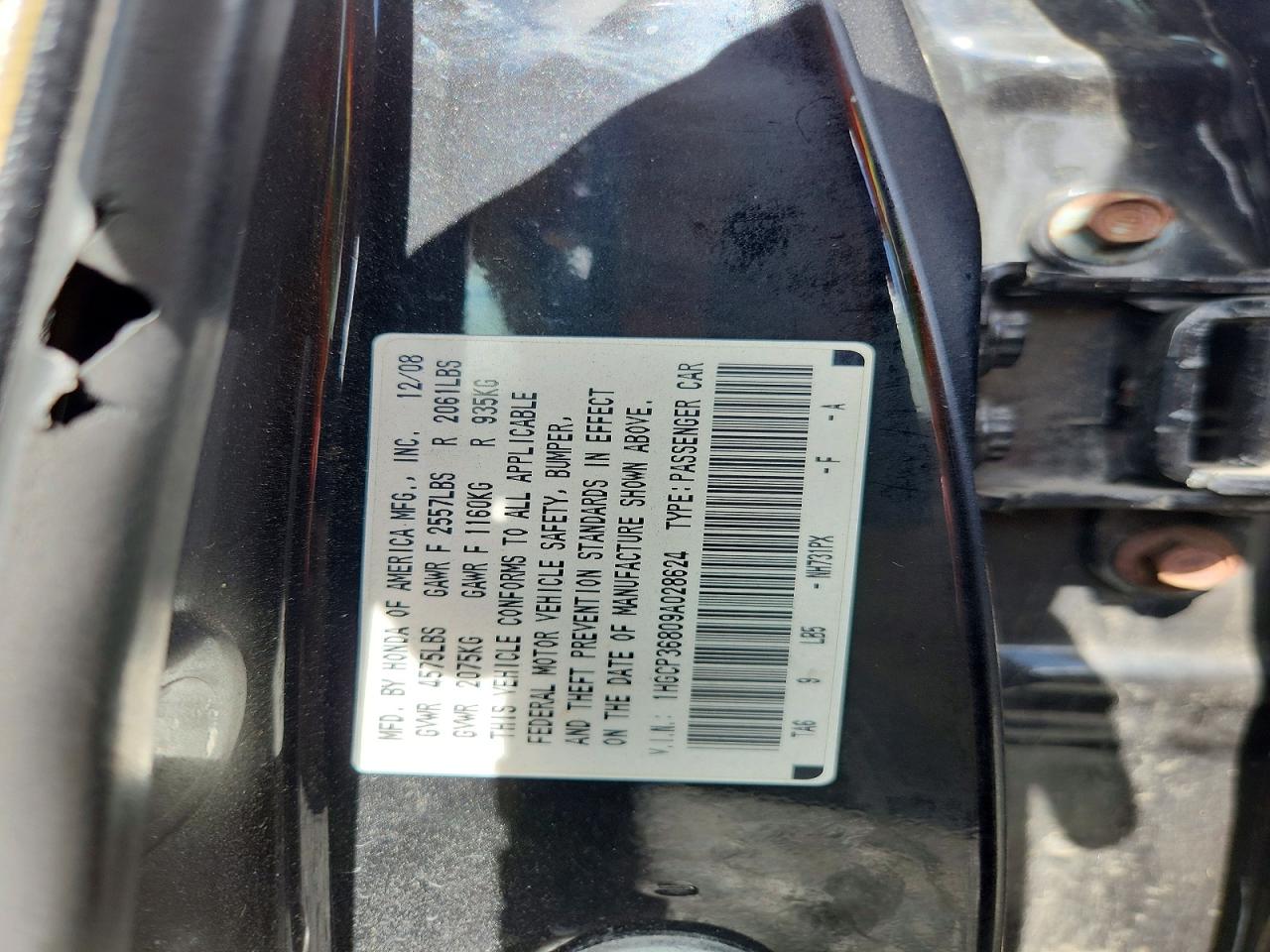 2009 Honda Accord Exl Black vin: 1HGCP36809A028624