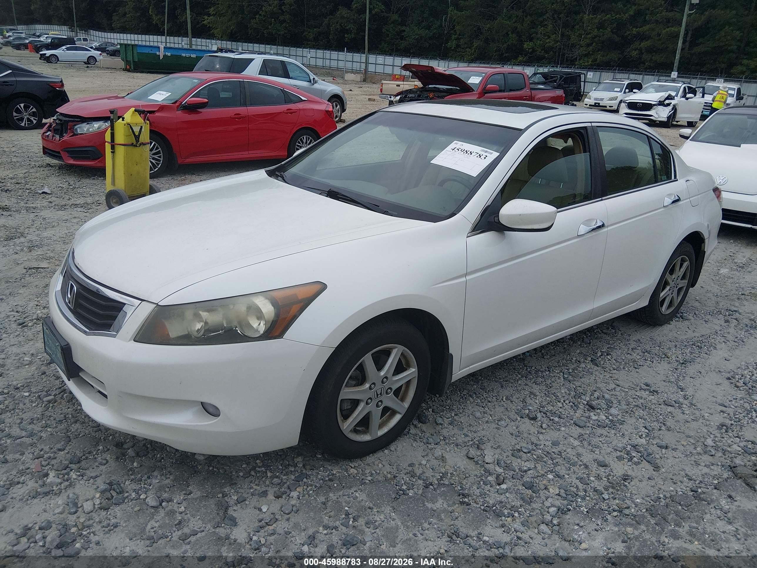 2009 Honda Accord 3.5 Ex-l White vin: 1HGCP36809A038201