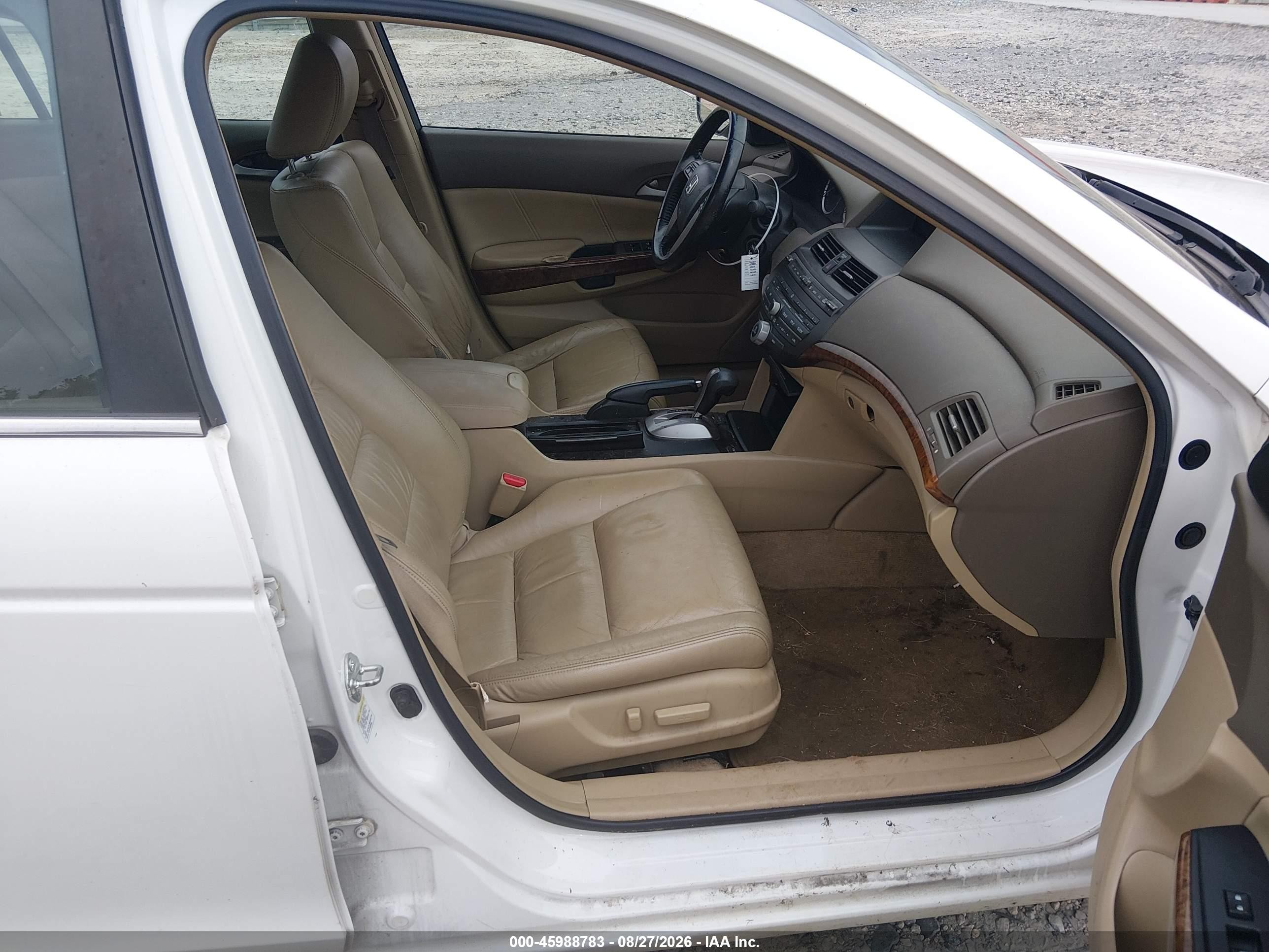 2009 Honda Accord 3.5 Ex-l White vin: 1HGCP36809A038201