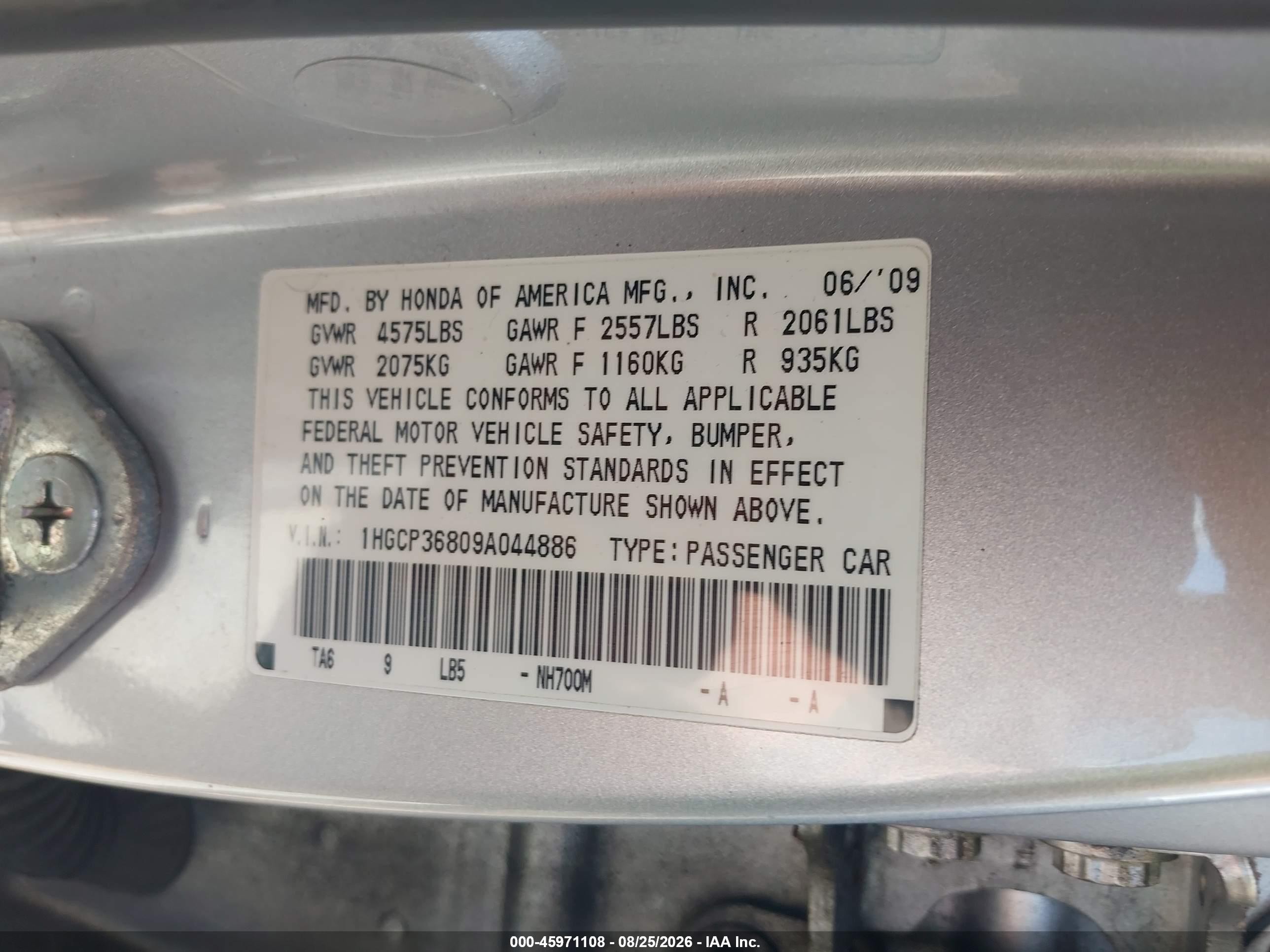 2009 Honda Accord 3.5 Ex-l Silver vin: 1HGCP36809A044886