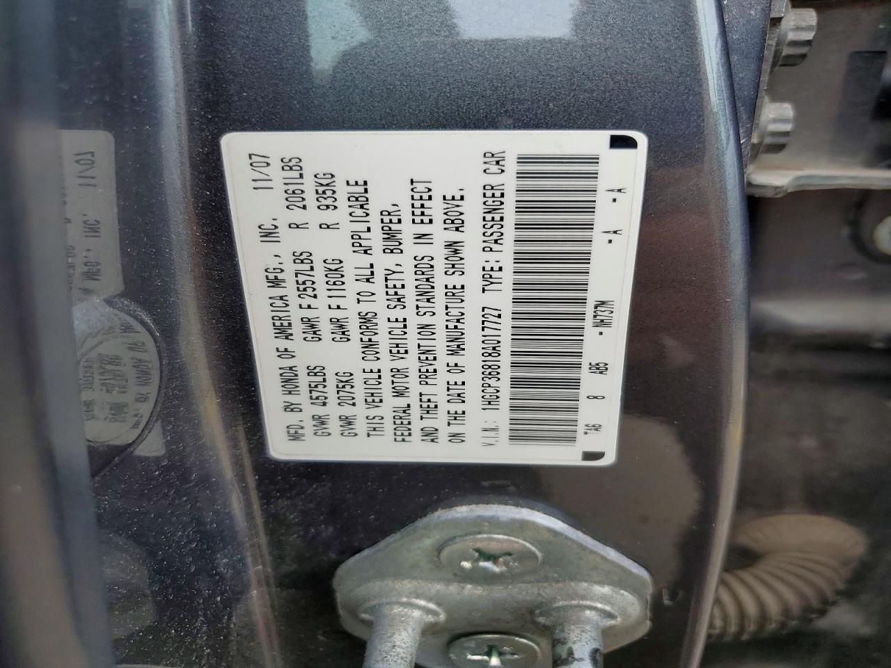 2008 Honda Accord Exl Gray vin: 1HGCP36818A017727