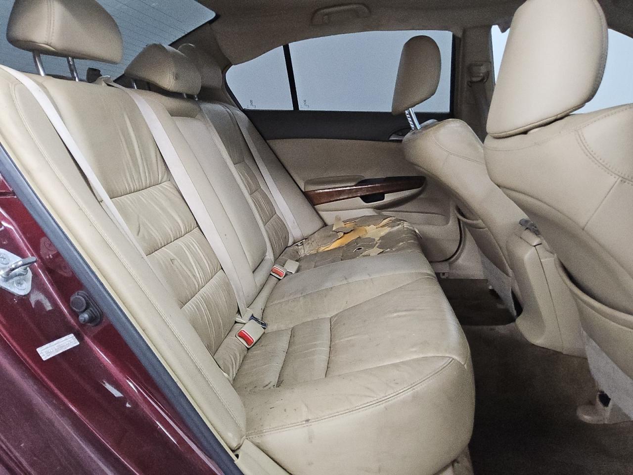 2008 Honda Accord Exl Burgundy vin: 1HGCP36818A036276 Damage: Left Rear Seat, Torn, > 12 Inches