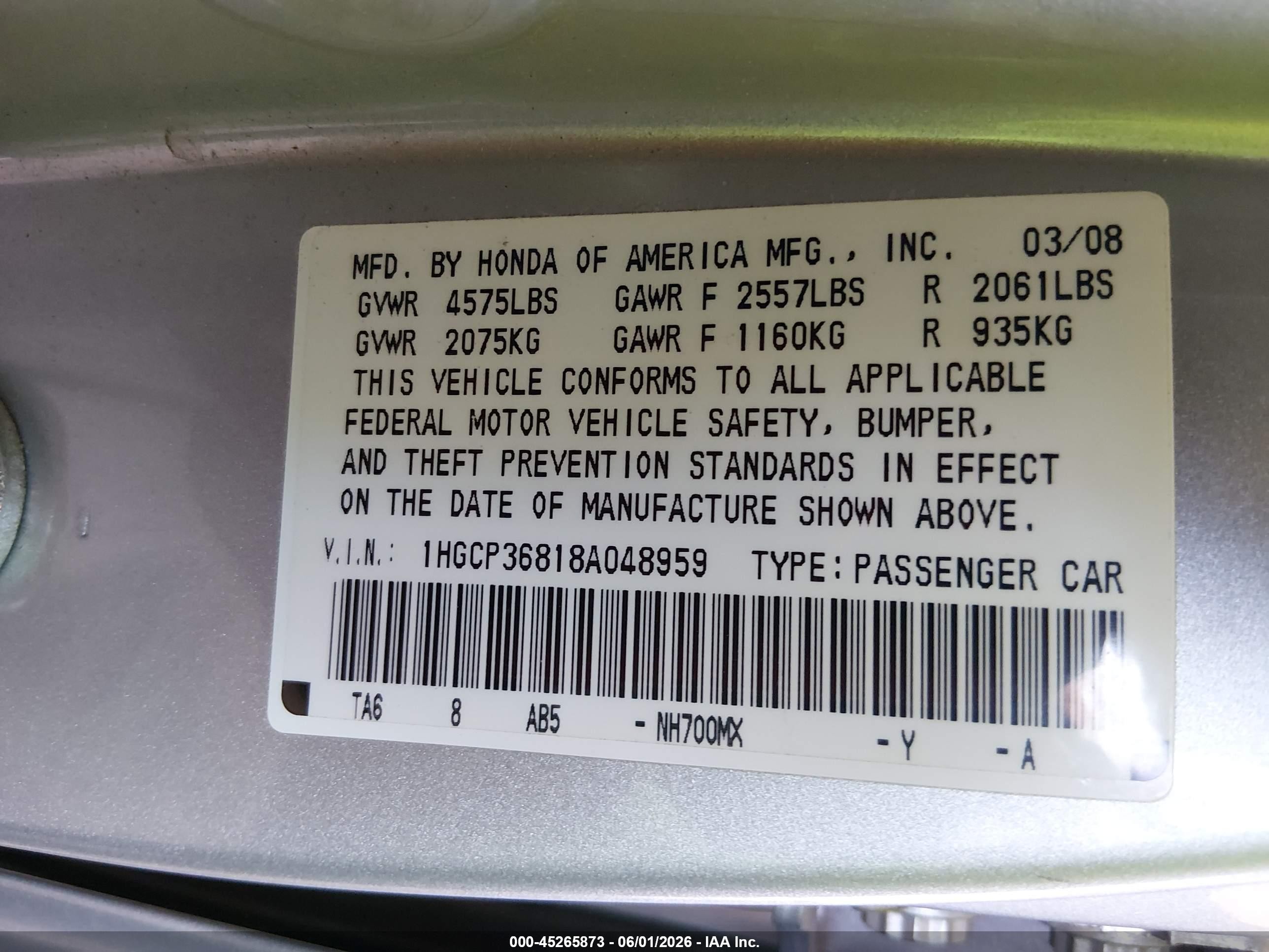 2008 Honda Accord 3.5 Ex-l Silver vin: 1HGCP36818A048959
