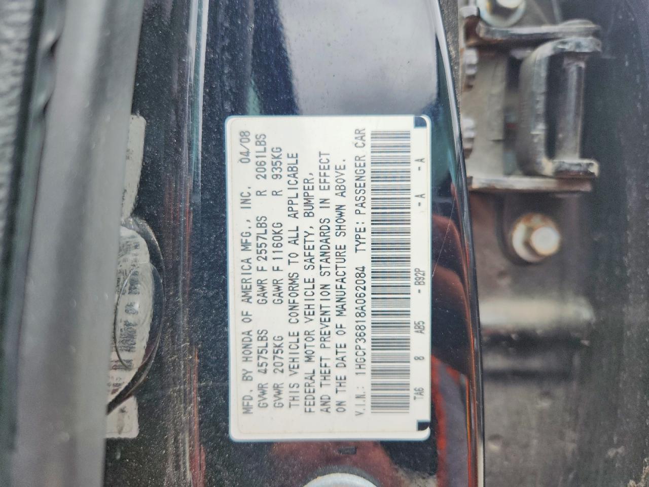 2008 Honda Accord Exl Black vin: 1HGCP36818A062084