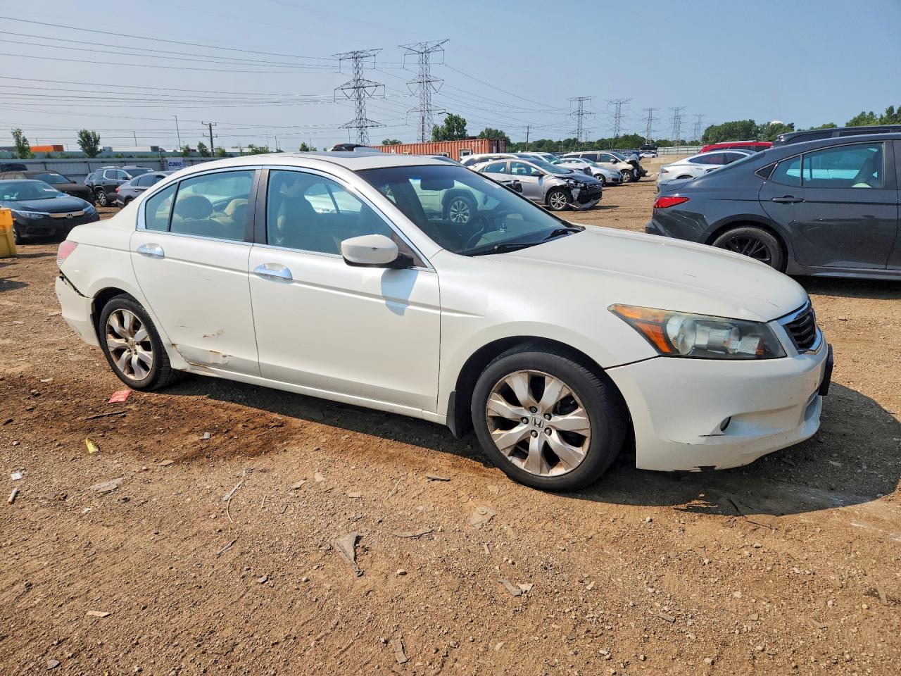 2008 Honda Accord Exl White vin: 1HGCP36818A085655