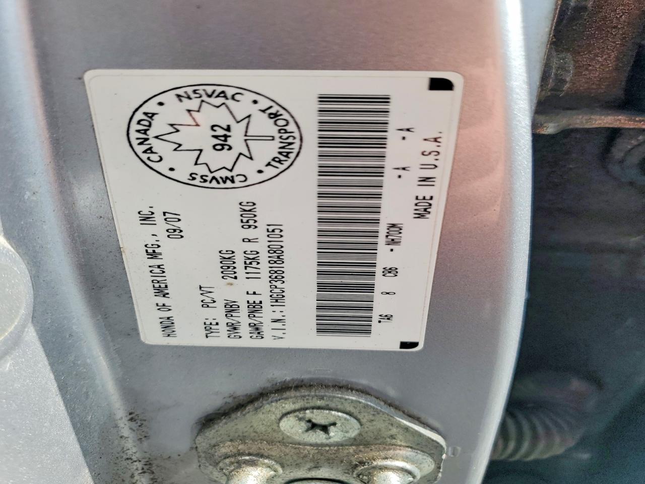 2008 Honda Accord Exl Silver vin: 1HGCP36818A801051
