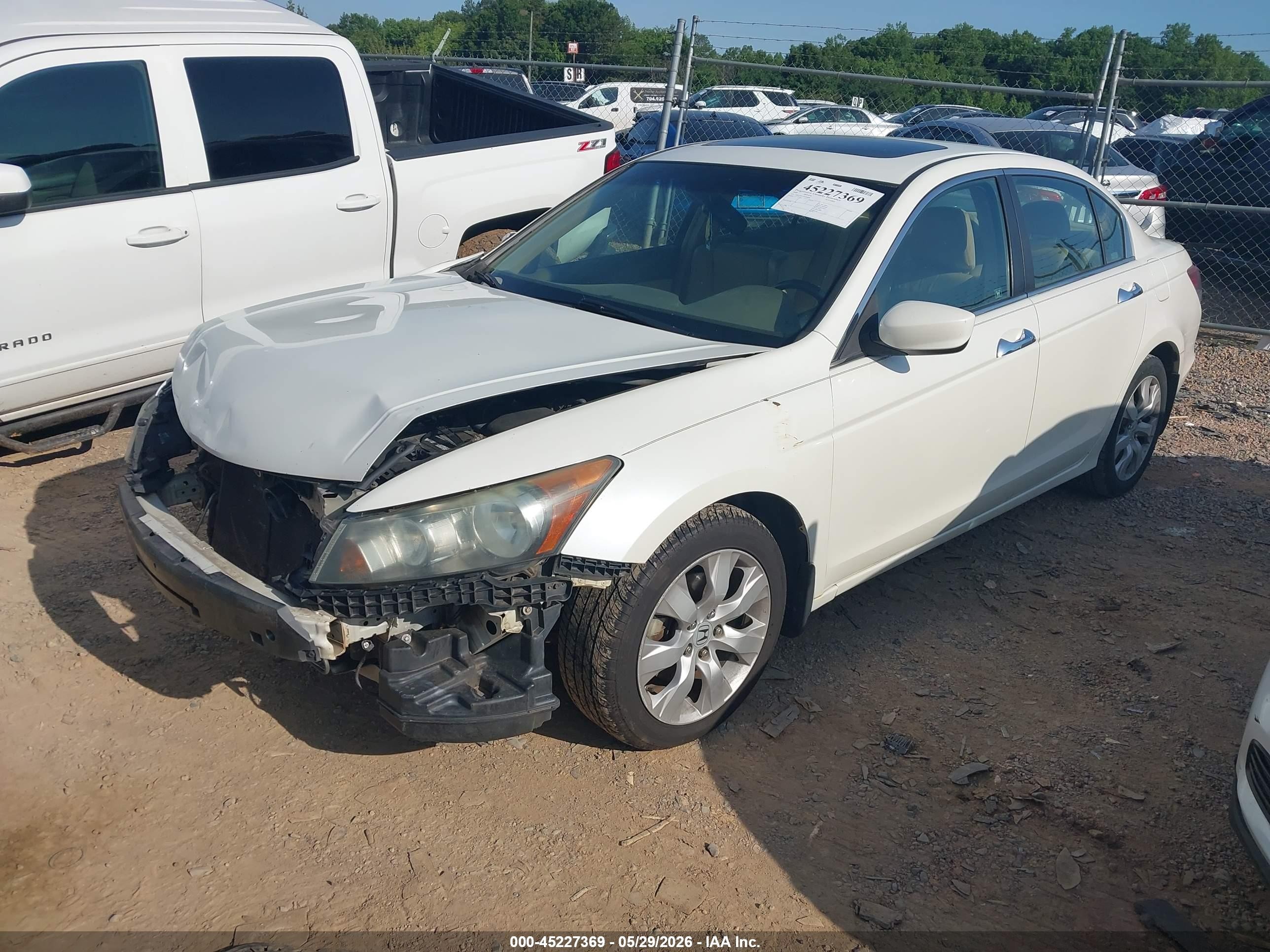 2009 Honda Accord 3.5 Ex-l White vin: 1HGCP36819A000606