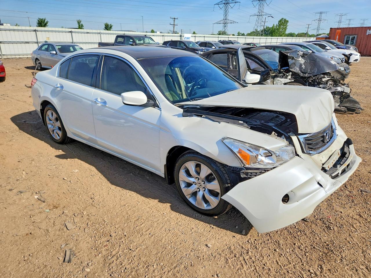 2009 Honda Accord Exl White vin: 1HGCP36819A029930