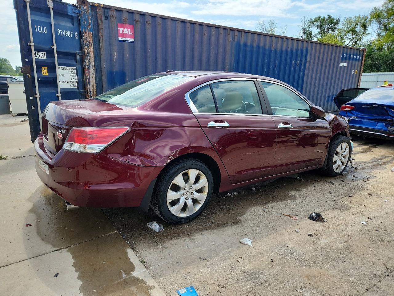 2009 Honda Accord Exl Maroon vin: 1HGCP36819A040393