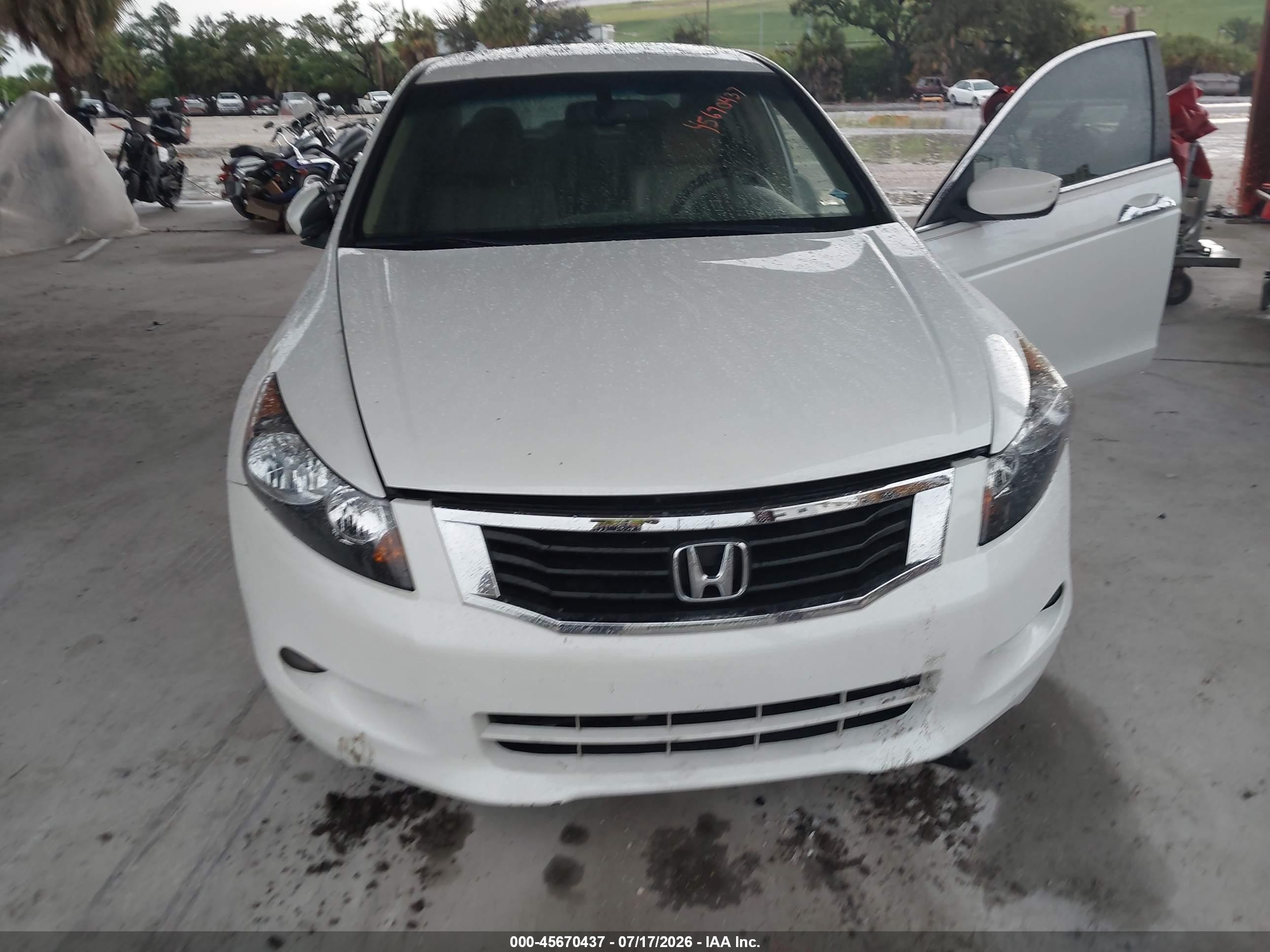 2009 Honda Accord 3.5 Ex-l White vin: 1HGCP36819A049675