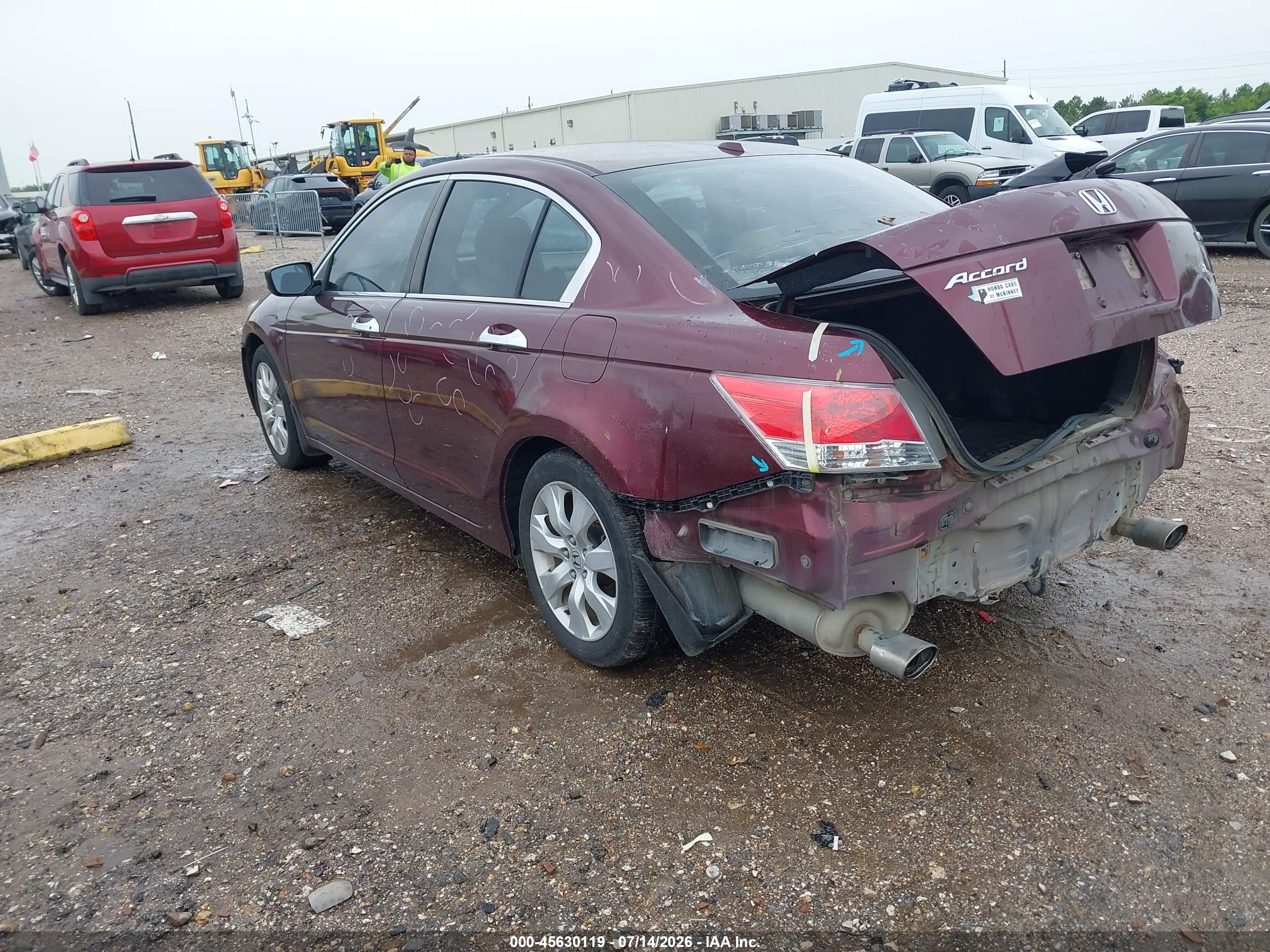 2009 Honda Accord 3.5 Ex-l Burgundy vin: 1HGCP36819A051670