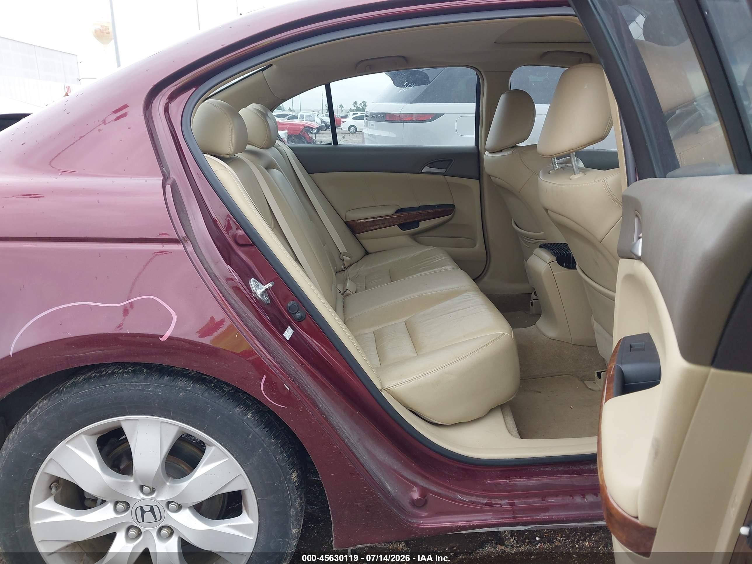 2009 Honda Accord 3.5 Ex-l Burgundy vin: 1HGCP36819A051670