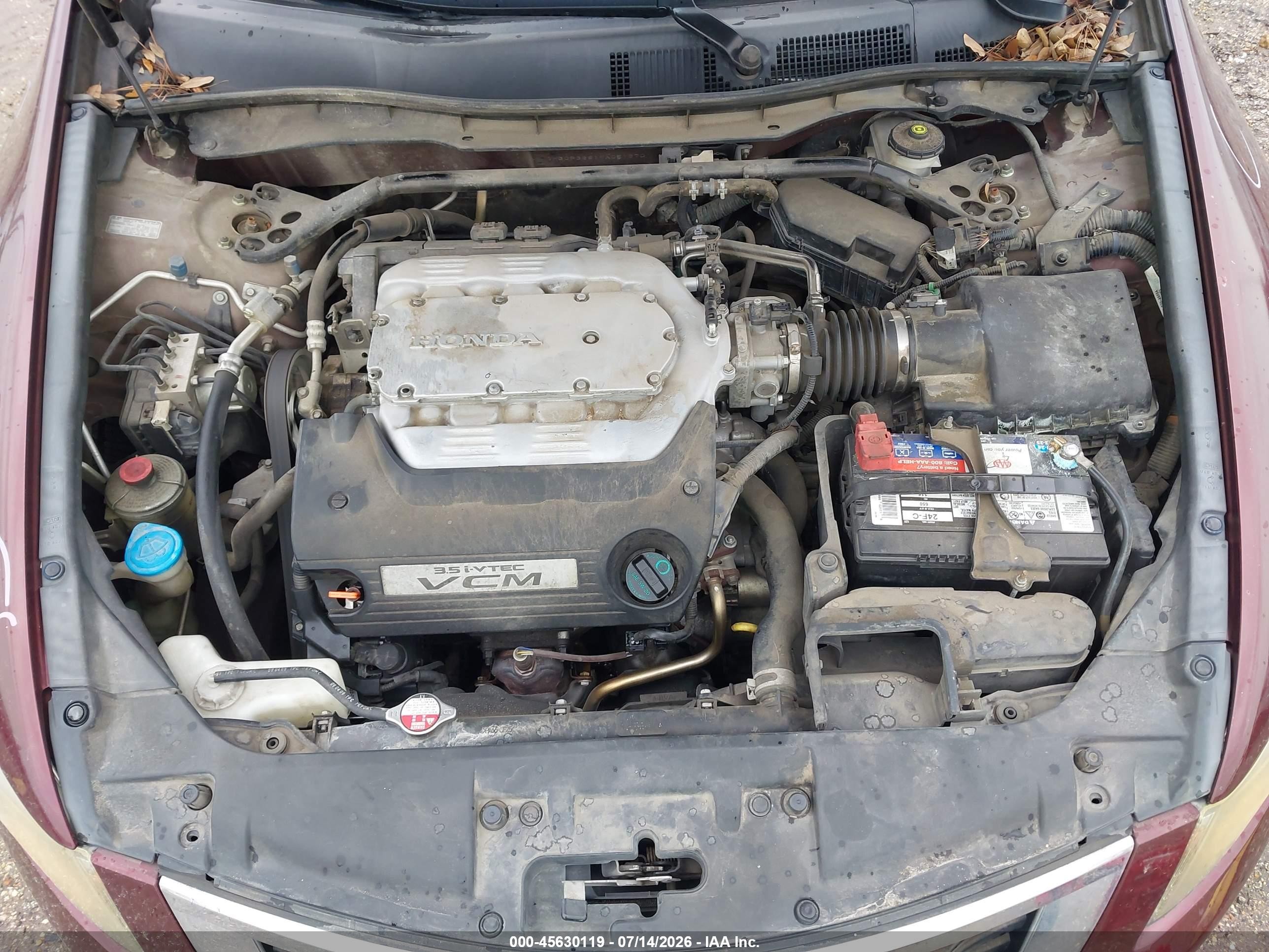 2009 Honda Accord 3.5 Ex-l Burgundy vin: 1HGCP36819A051670