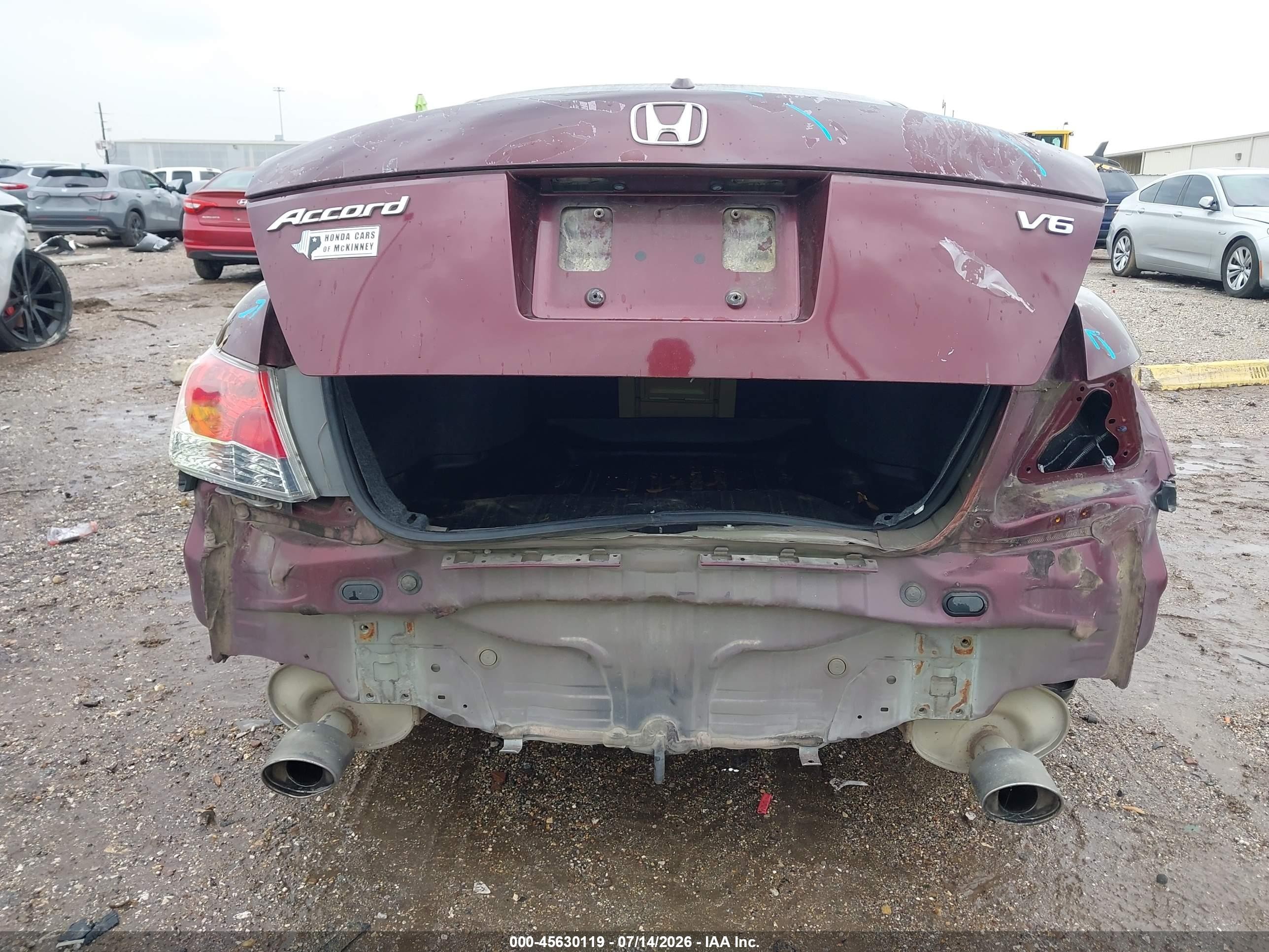 2009 Honda Accord 3.5 Ex-l Burgundy vin: 1HGCP36819A051670