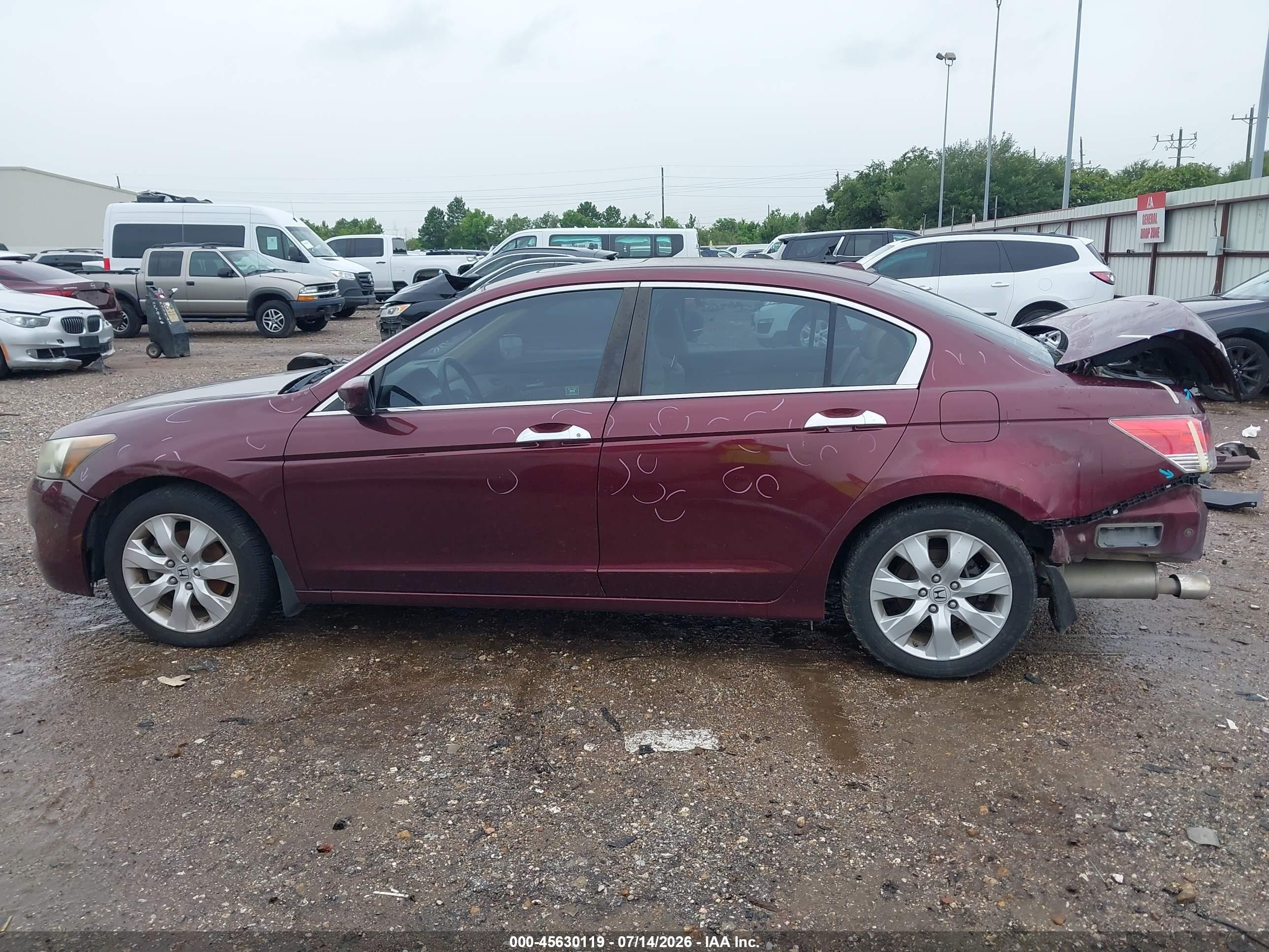 2009 Honda Accord 3.5 Ex-l Burgundy vin: 1HGCP36819A051670