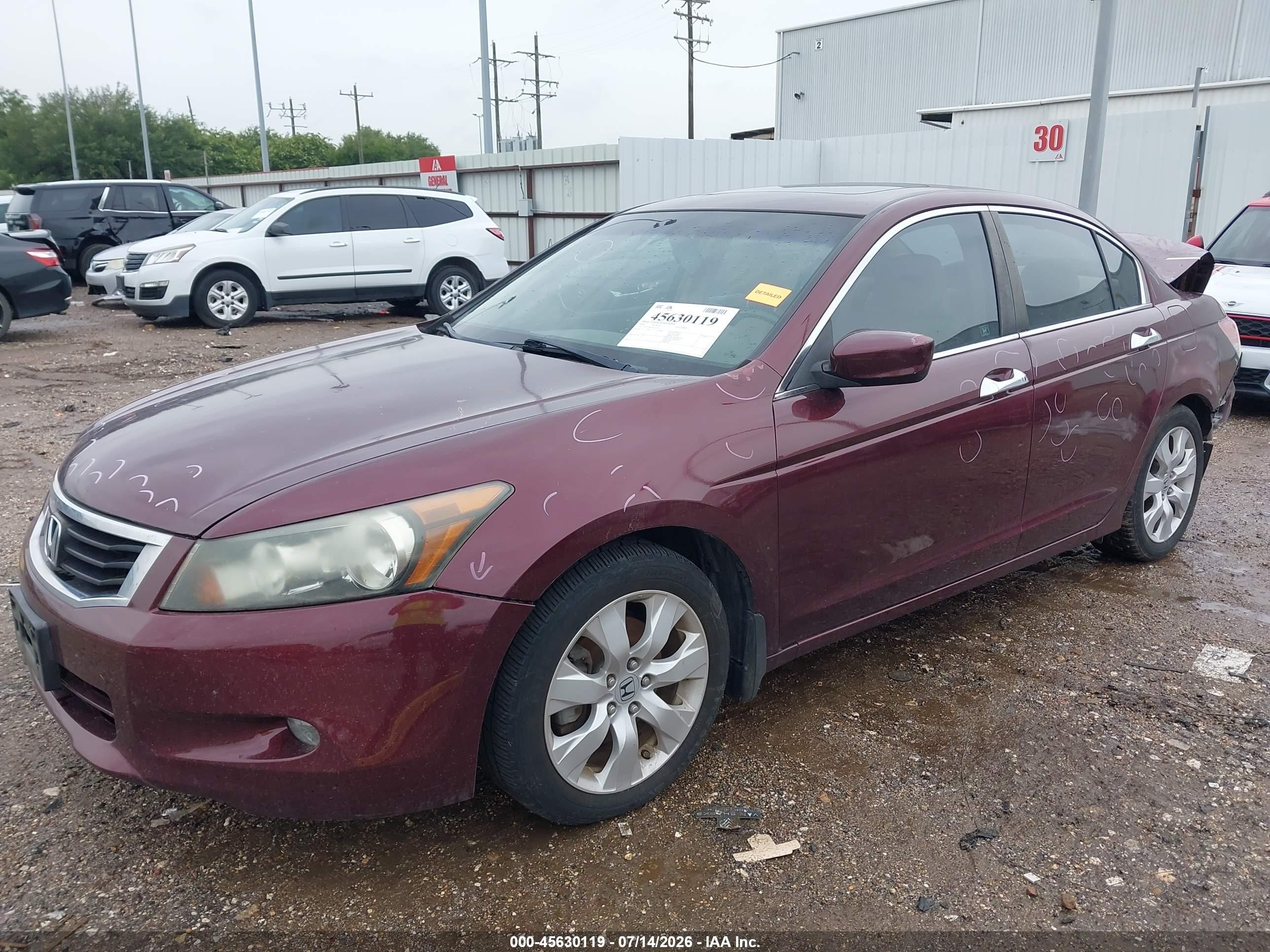 2009 Honda Accord 3.5 Ex-l Burgundy vin: 1HGCP36819A051670