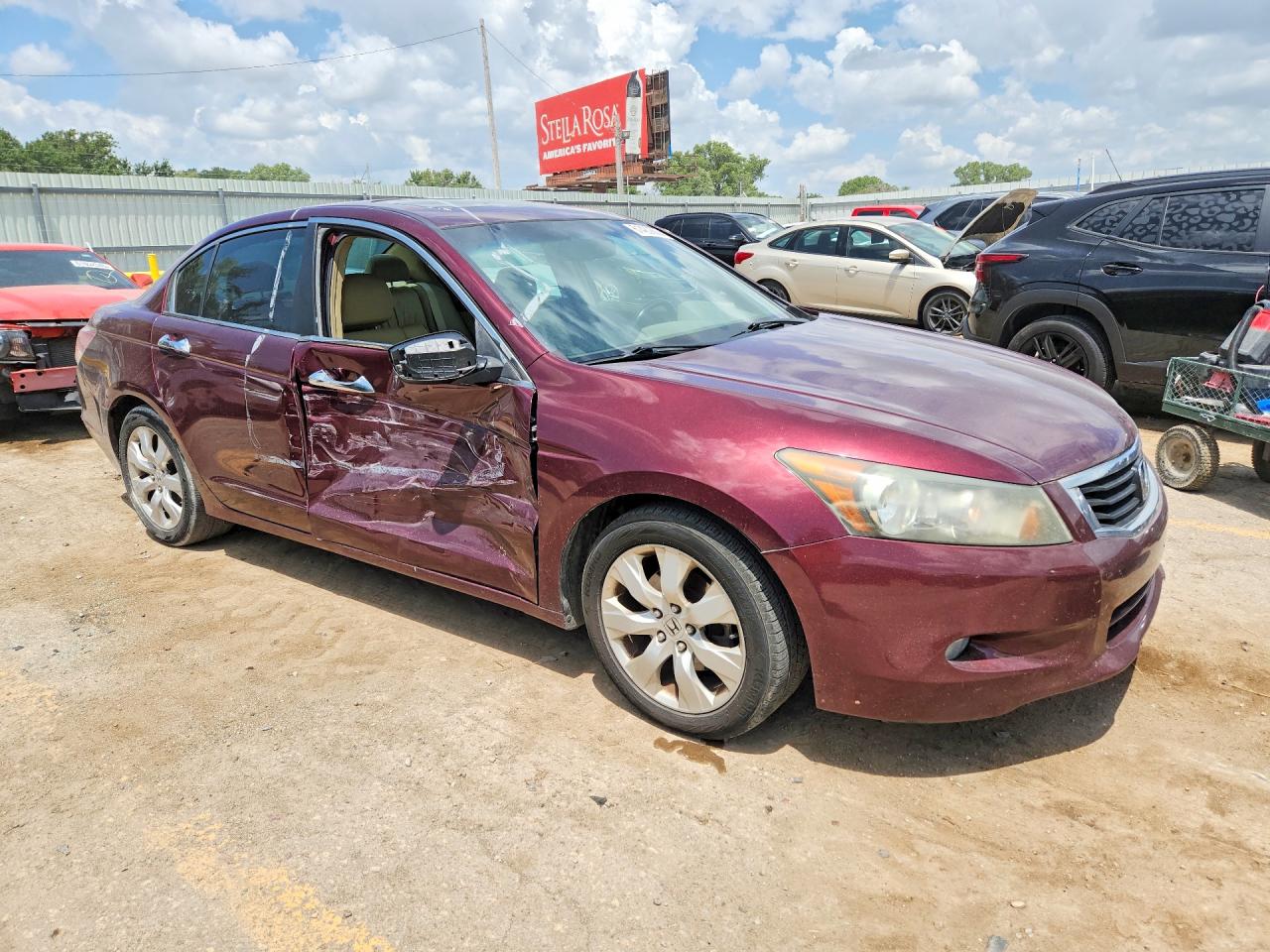 2008 Honda Accord Exl Maroon vin: 1HGCP36828A084210