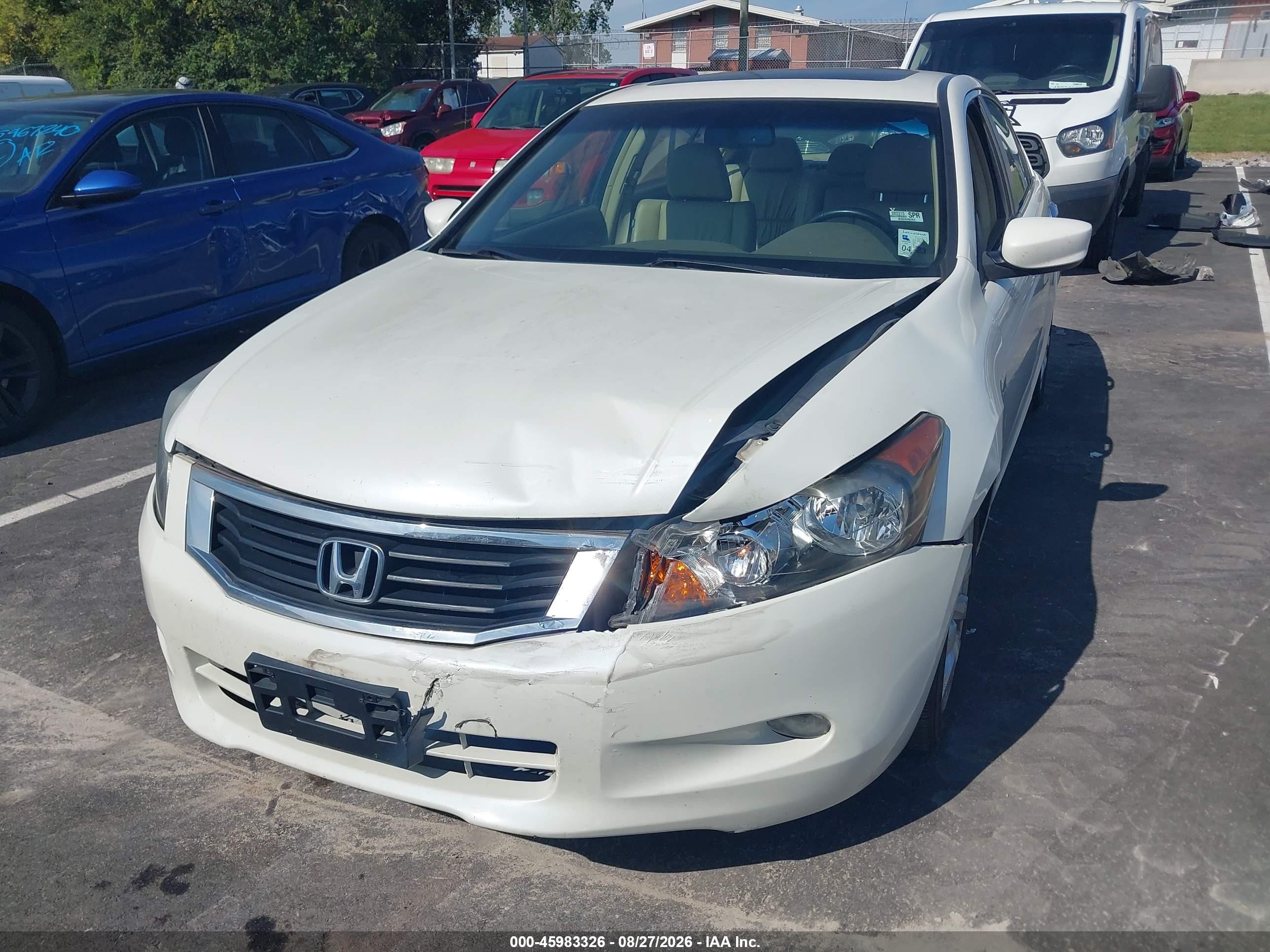 2009 Honda Accord 3.5 Ex-l White vin: 1HGCP36829A008326