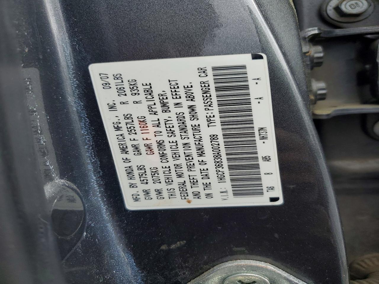 2008 Honda Accord Exl Gray vin: 1HGCP36838A002789