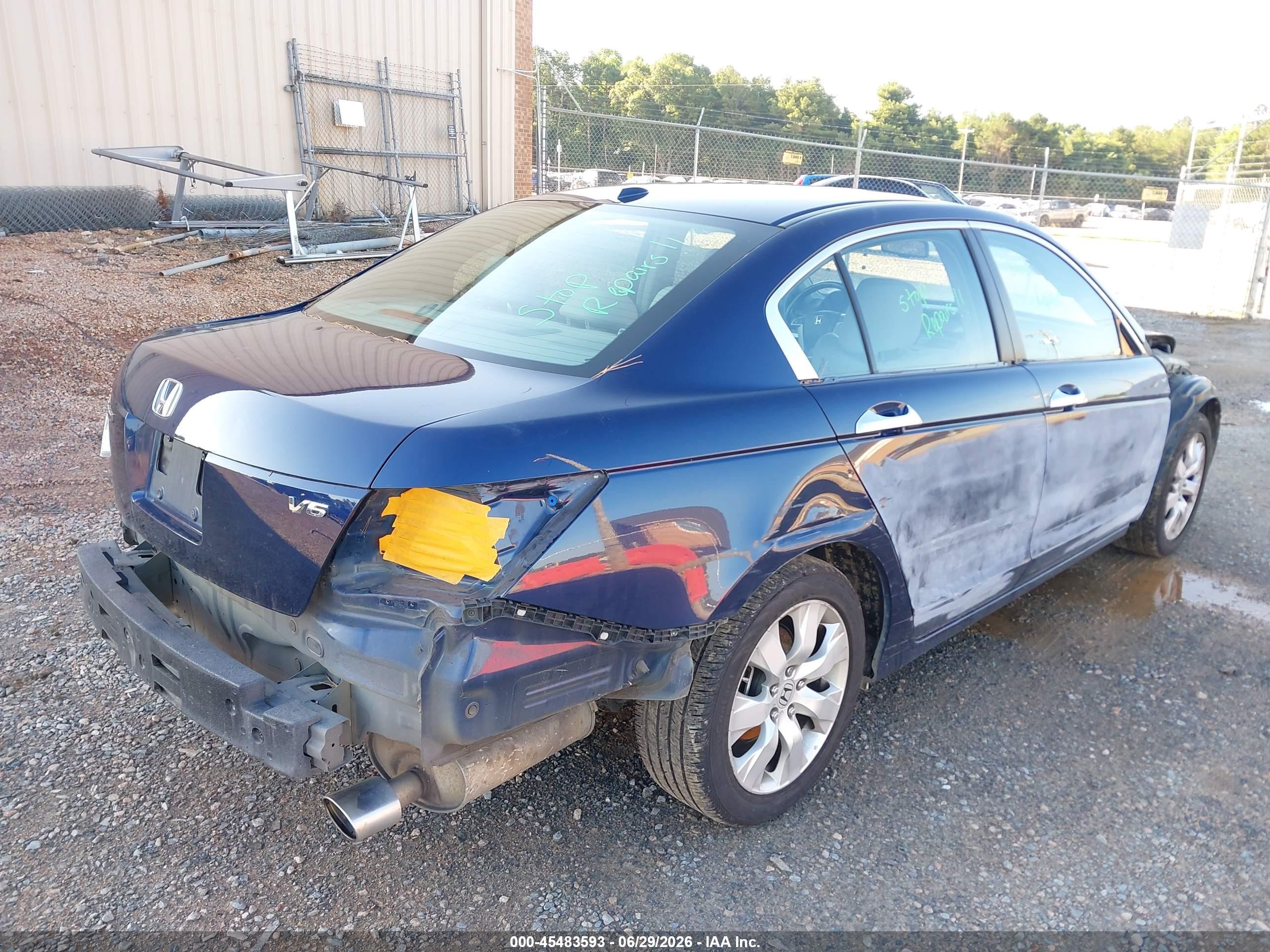 2008 Honda Accord 3.5 Ex-l Dark Blue vin: 1HGCP36838A032259