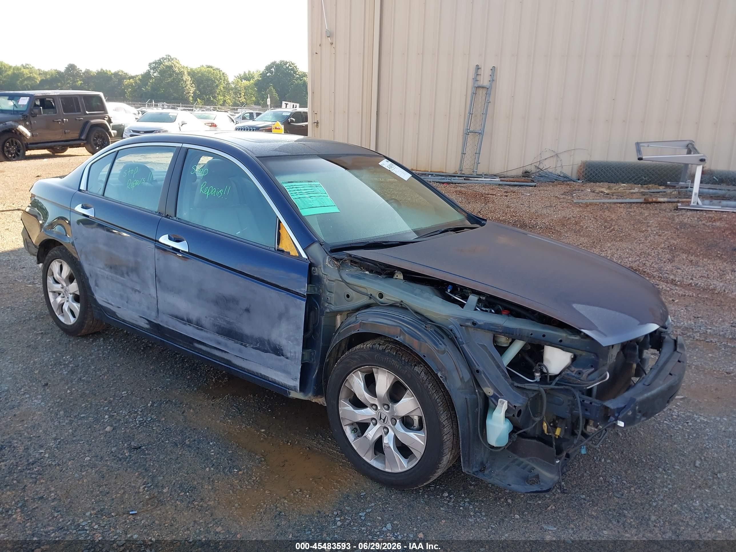 2008 Honda Accord 3.5 Ex-l Dark Blue vin: 1HGCP36838A032259