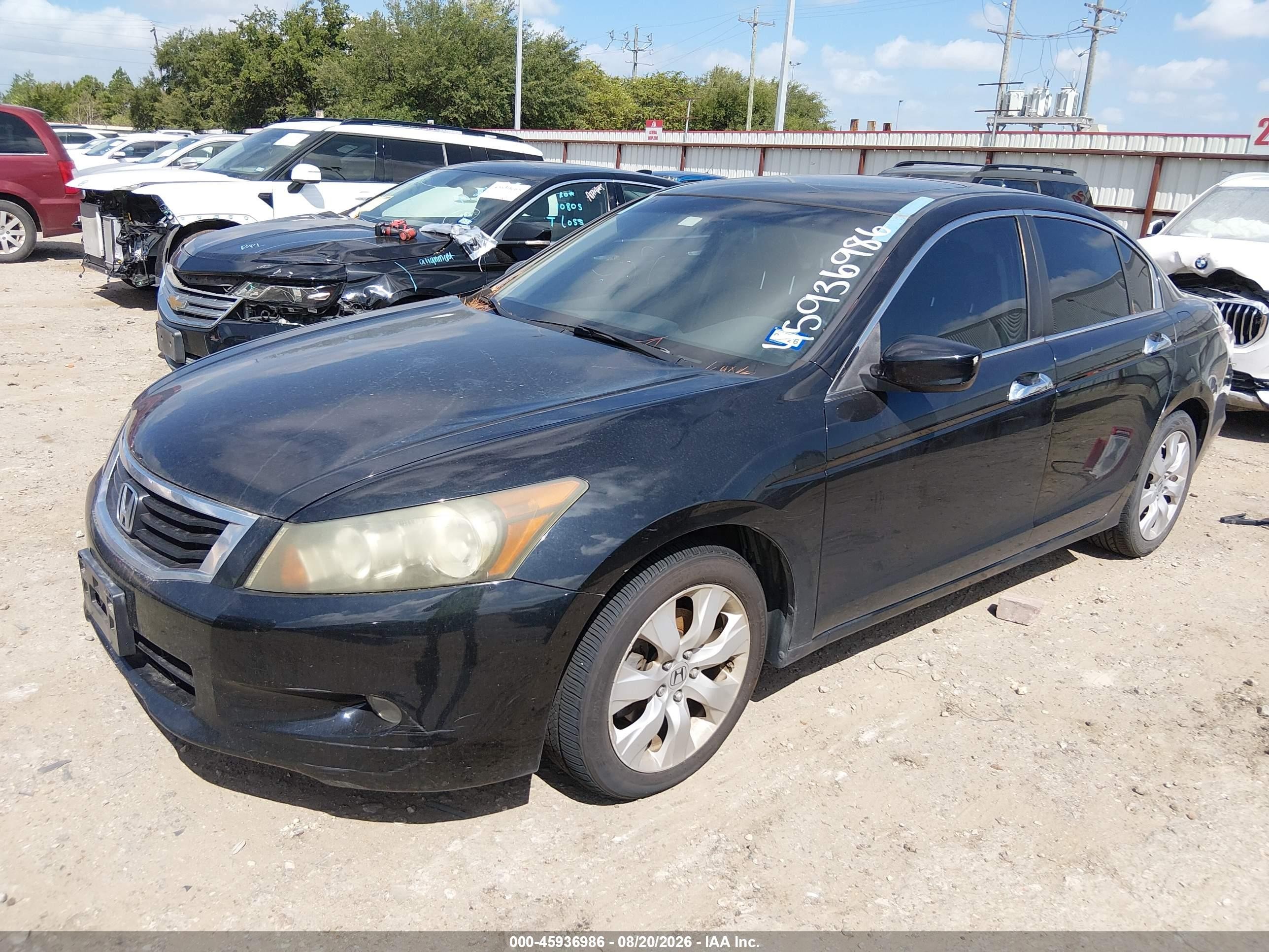 2008 Honda Accord 3.5 Ex-l Black vin: 1HGCP36838A049756
